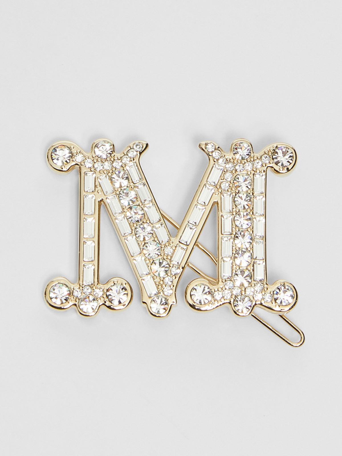 Monogram metal hair clip - CRYSTAL - Max Mara