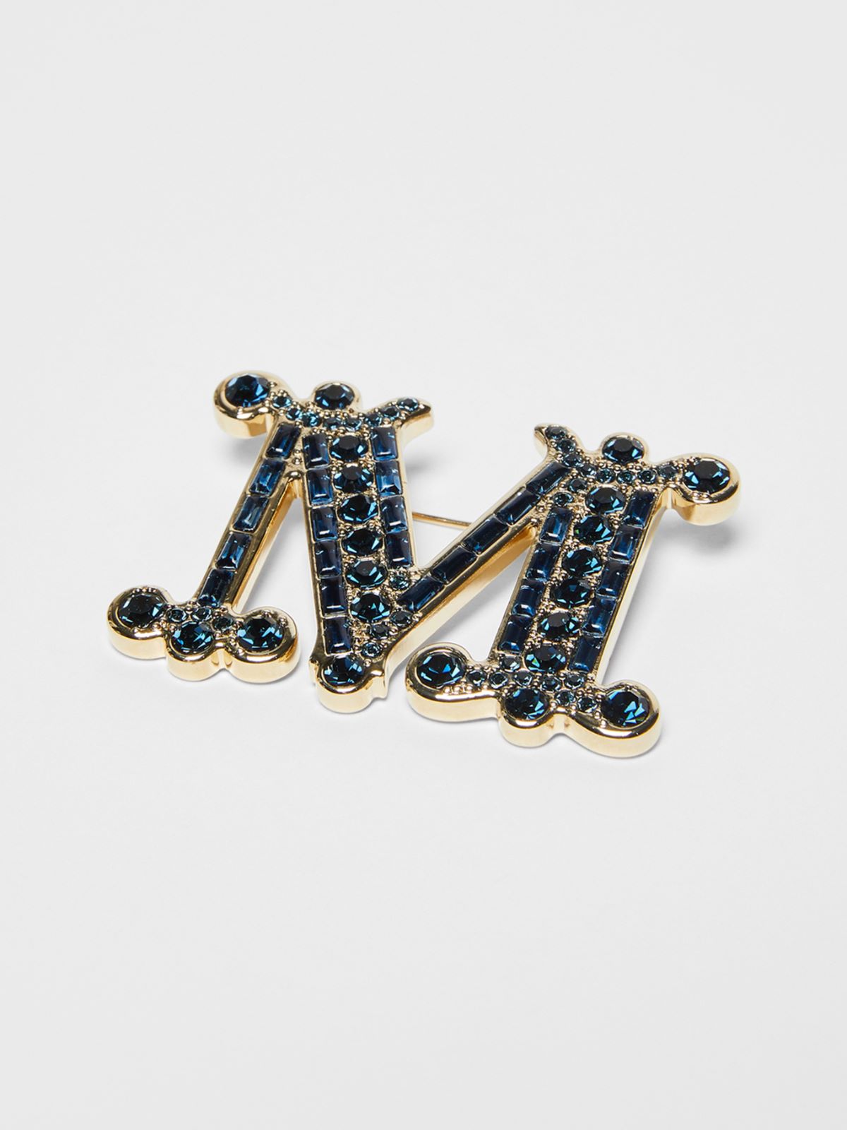 Monogram brooch with crystals - ULTRAMARINE - Max Mara - 2