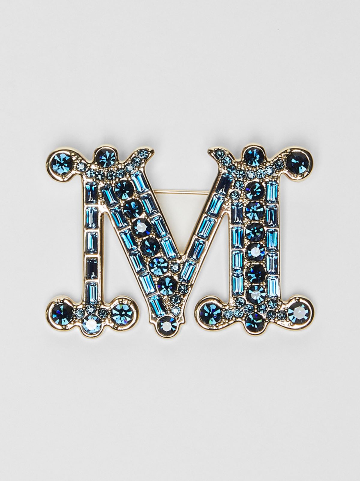 Monogram brooch with crystals - ULTRAMARINE - Max Mara