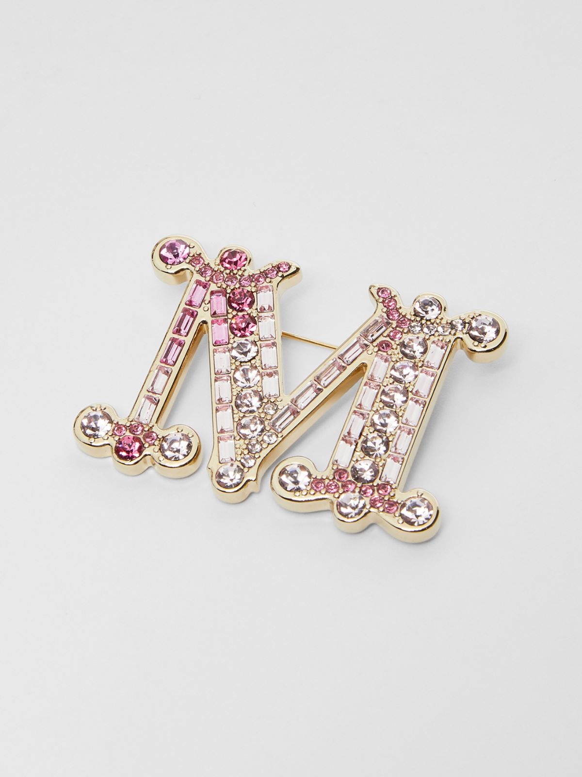 Monogram brooch with crystals - FUCHSIA - Max Mara - 2