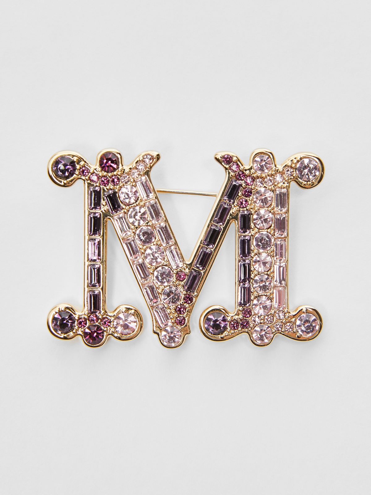 Monogram brooch with crystals - RED - Max Mara