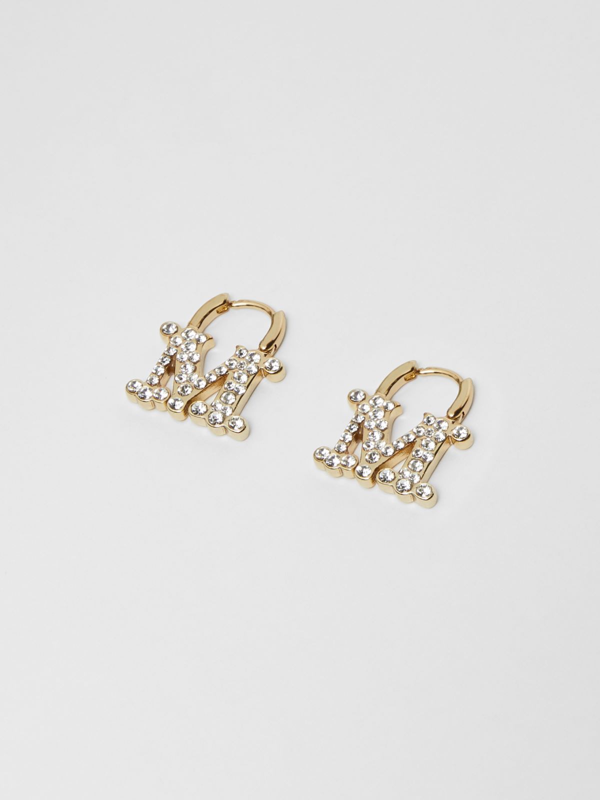 Monogram earrings in metal and crystal - CRYSTAL - Max Mara - 2