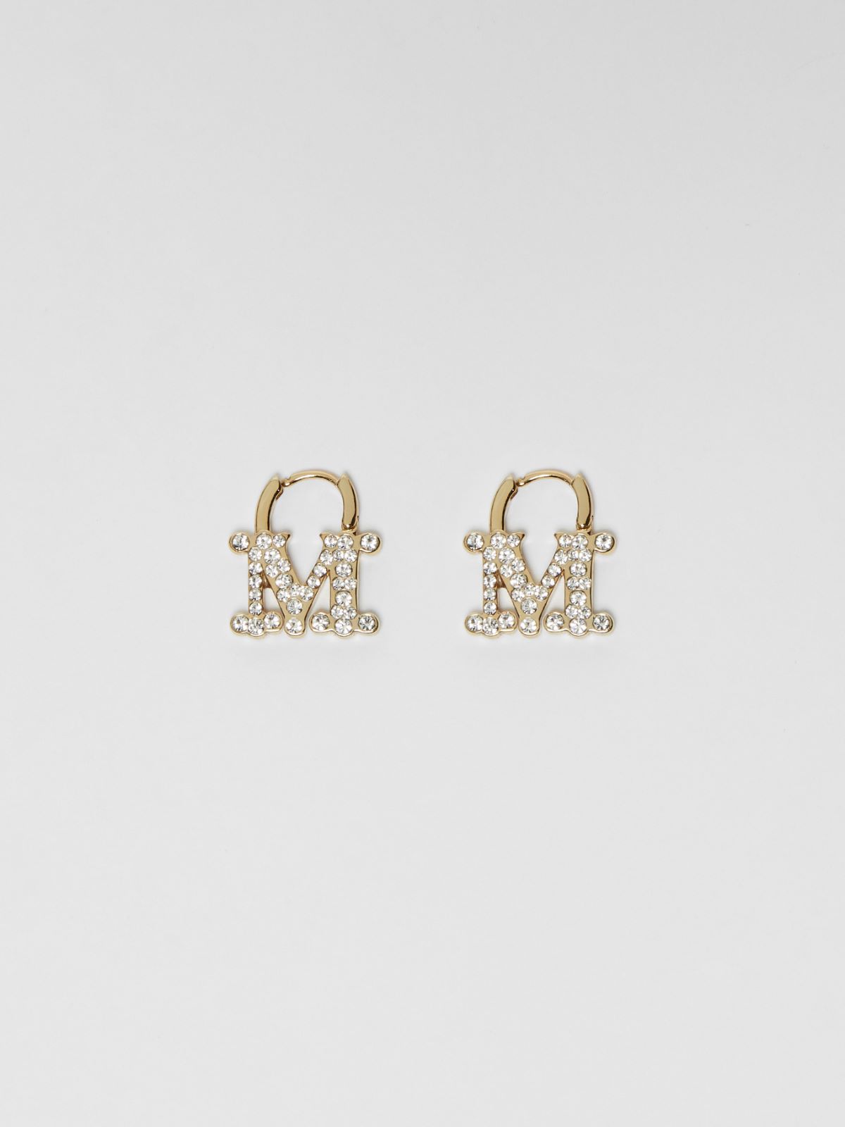 Monogram earrings in metal and crystal - CRYSTAL - Max Mara