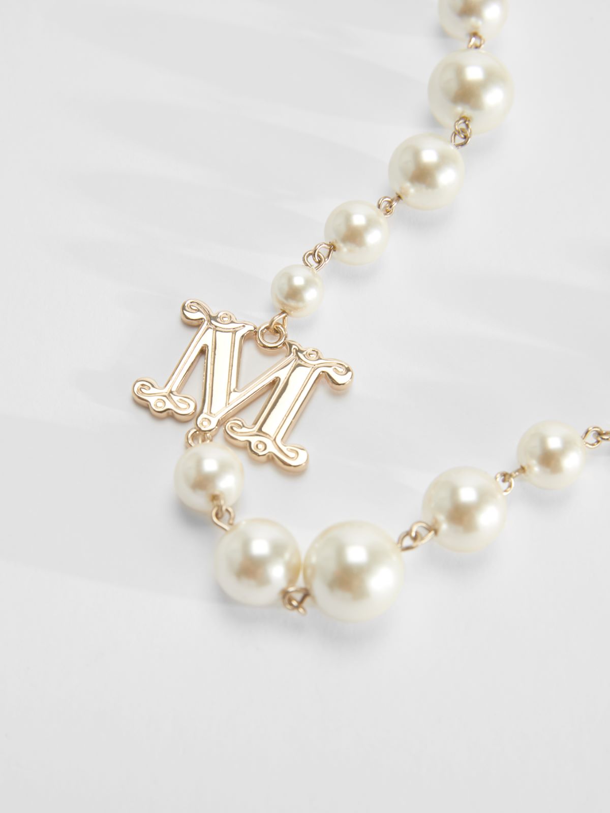 Two-chain necklace with pearls - PEARLY WHITE - Max Mara - 2