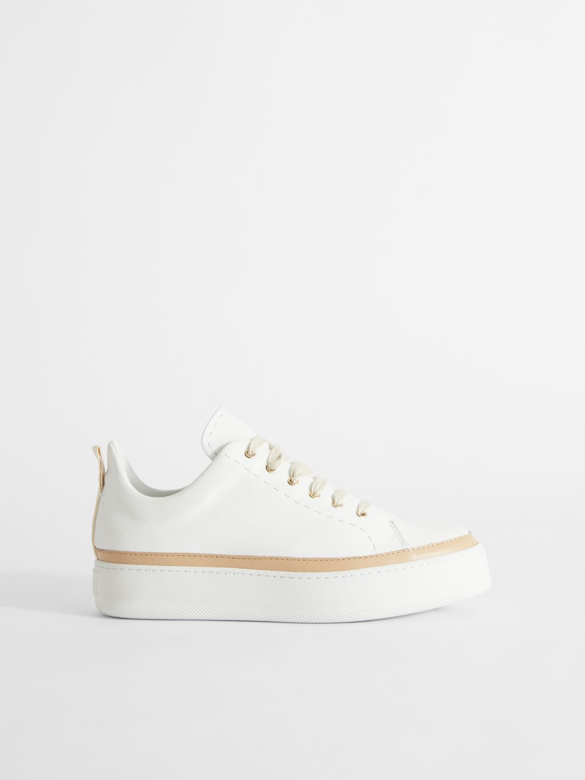 Leather sneakers - OPTICAL WHITE - Max Mara