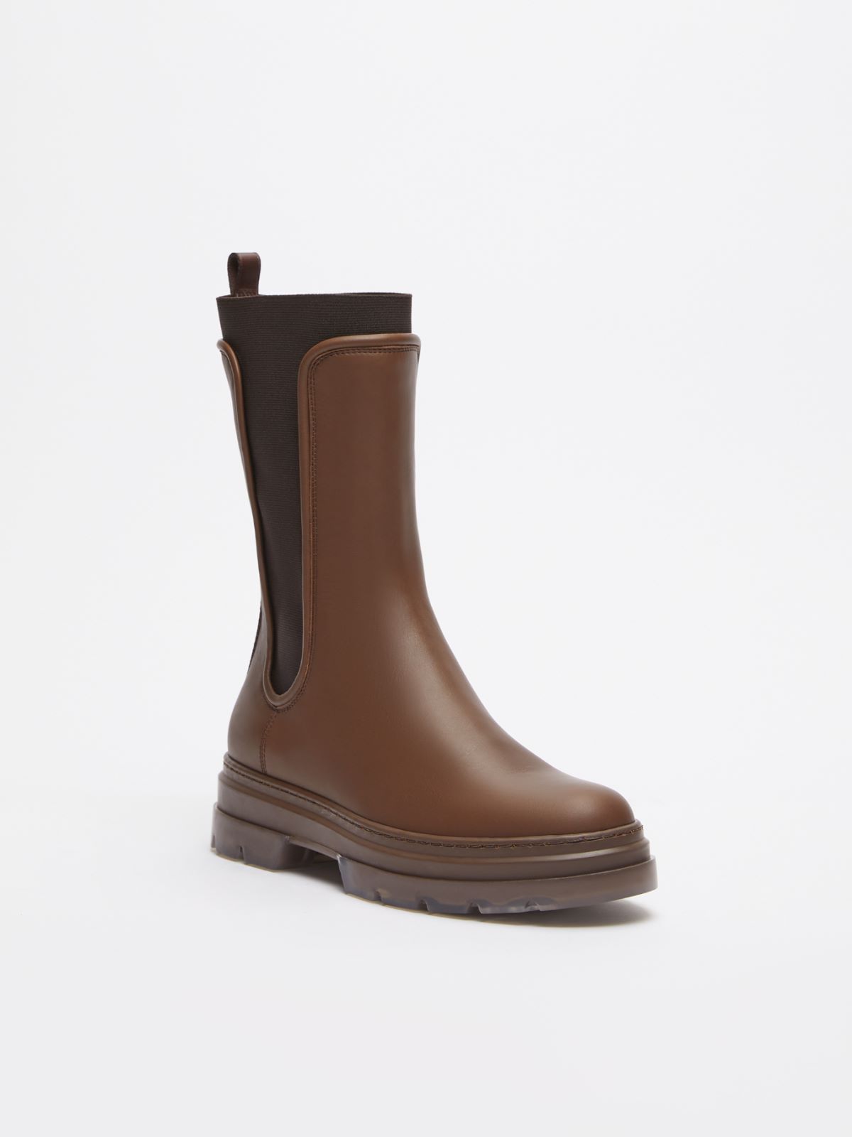 Leather ankle boots - COFFEE - Max Mara - 2