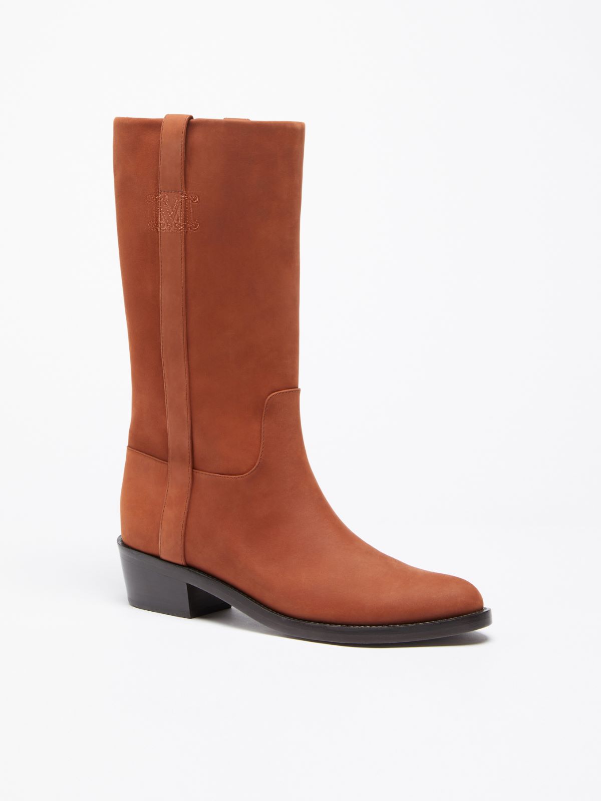Nubuck campero boots - CHOCOLATE - Max Mara - 2