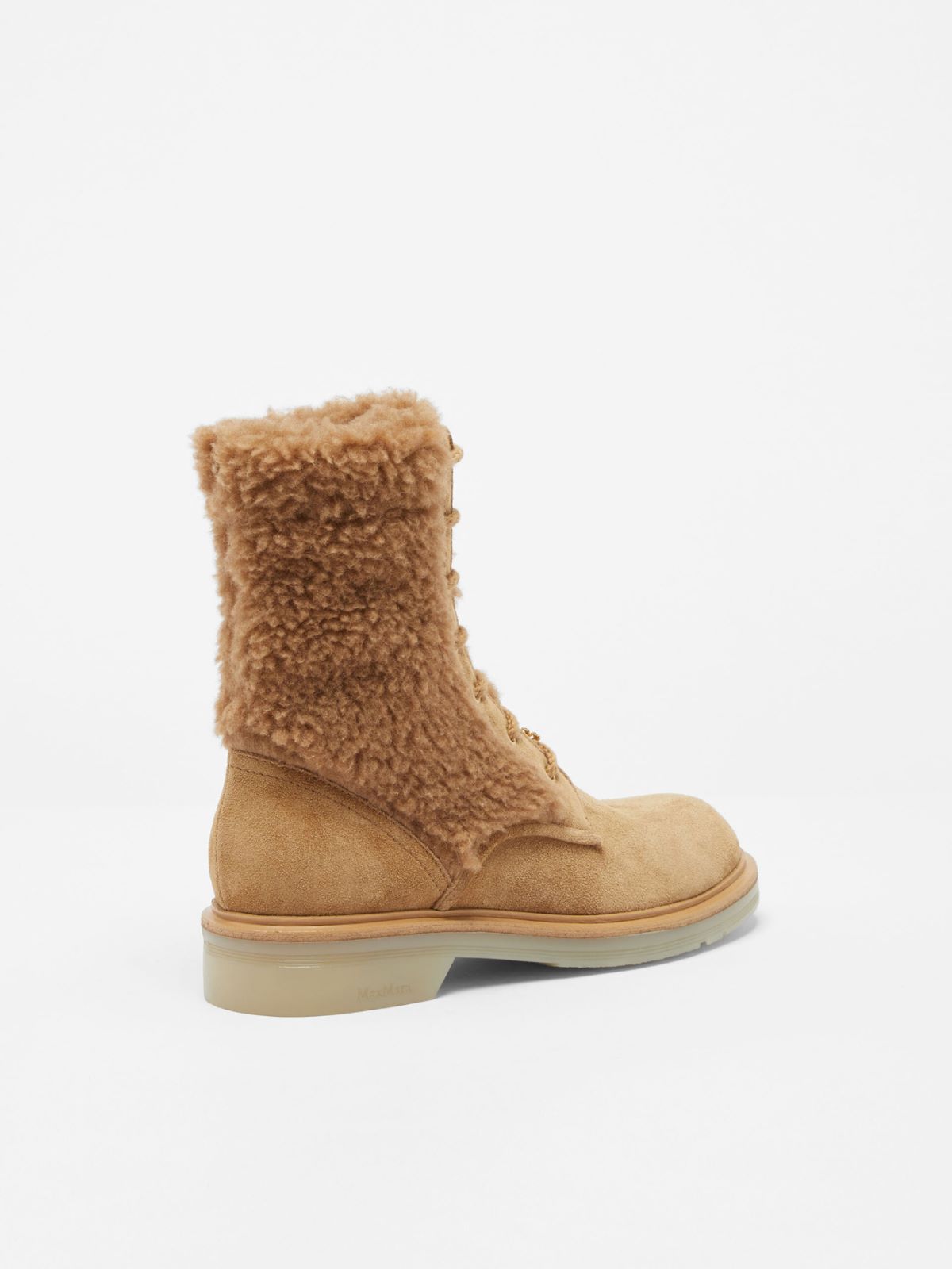 Leather and camel combat boots - CAMEL - Max Mara - 3