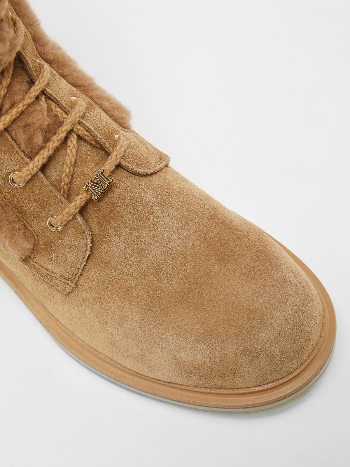 Leather and camel combat boots - CAMEL - Max Mara - 4
