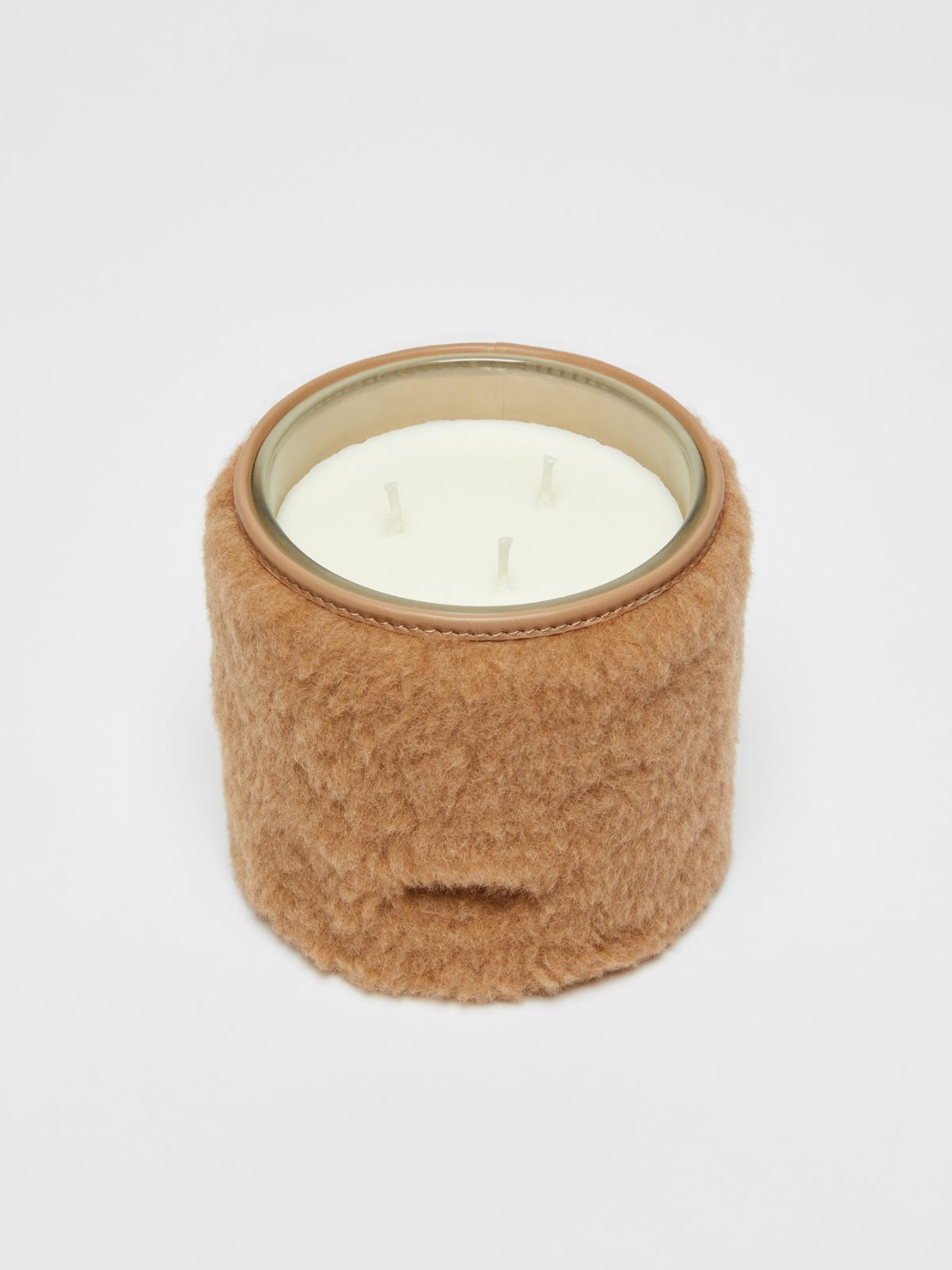 Candle in a Teddy fabric-covered jar - CAMEL - Max Mara - 2