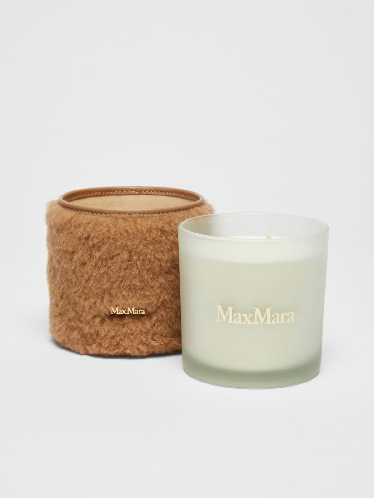 Candle in a Teddy fabric-covered jar - CAMEL - Max Mara - 3
