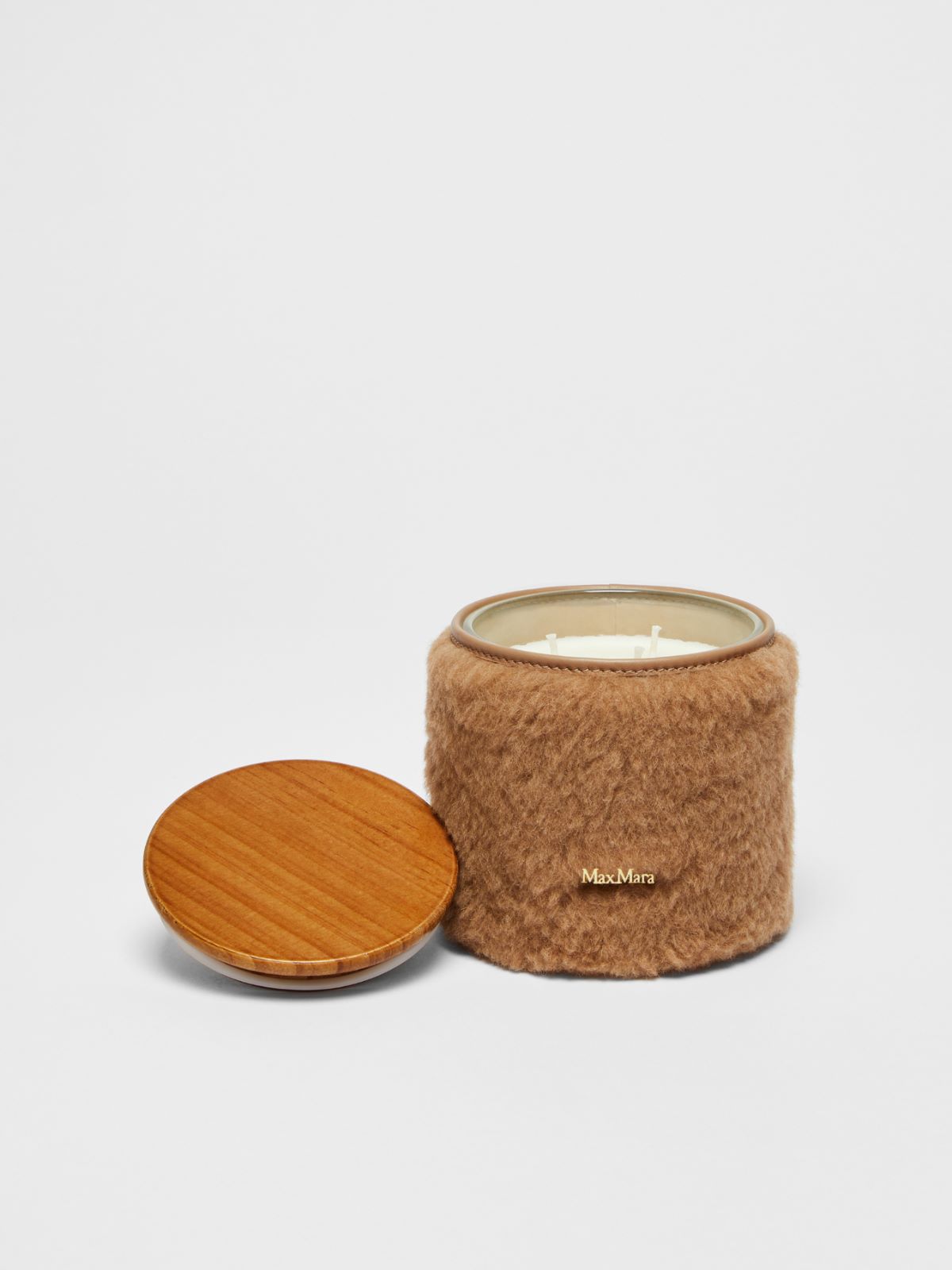 Candle in a Teddy fabric-covered jar - CAMEL - Max Mara