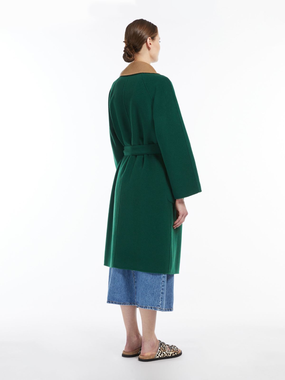 Reversible wool coat - DARK GREEN - Max Mara - 3