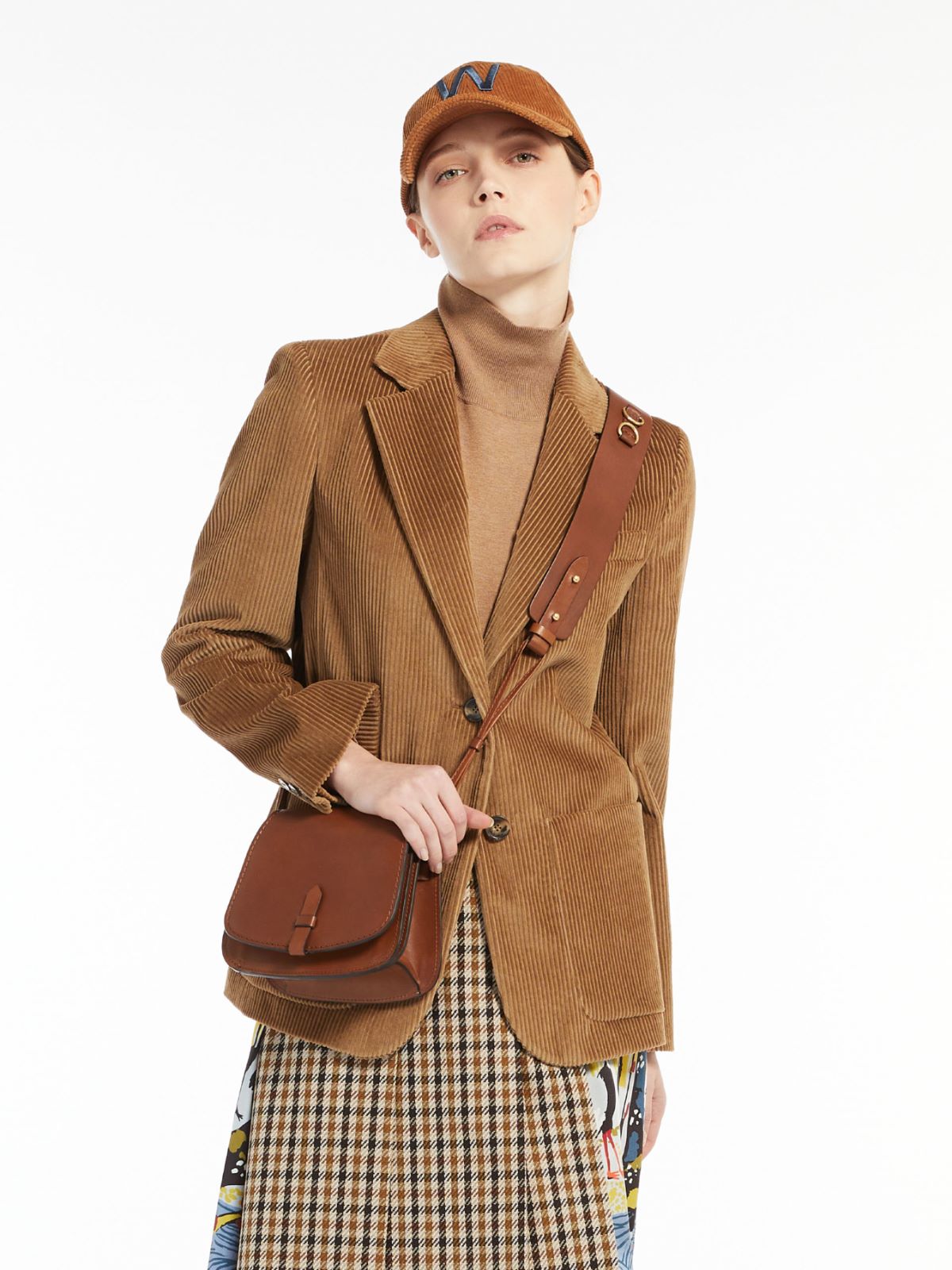 Cotton velvet blazer - CAMEL - Max Mara - 4