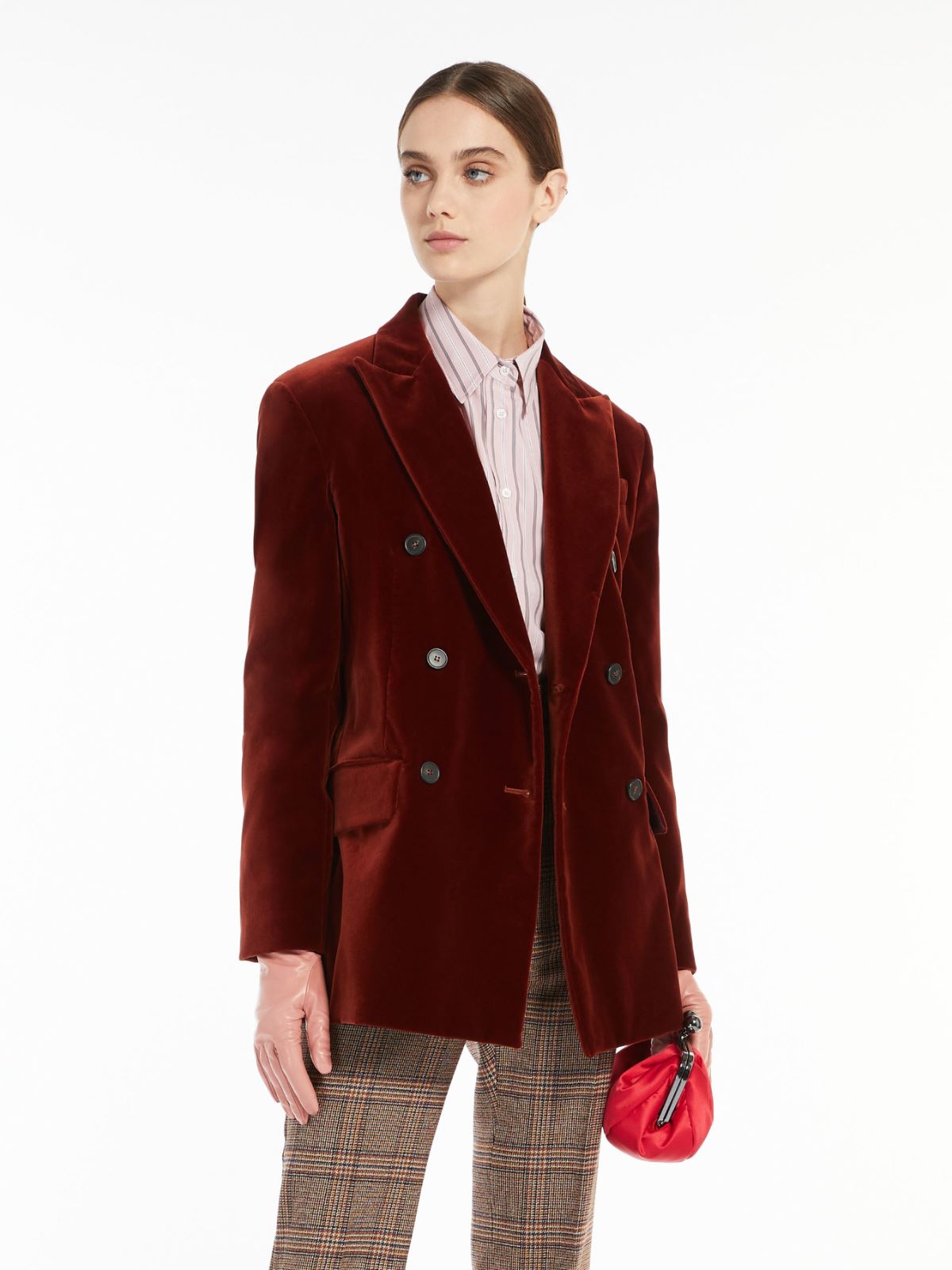 Cotton velvet blazer - RUST - Max Mara - 4