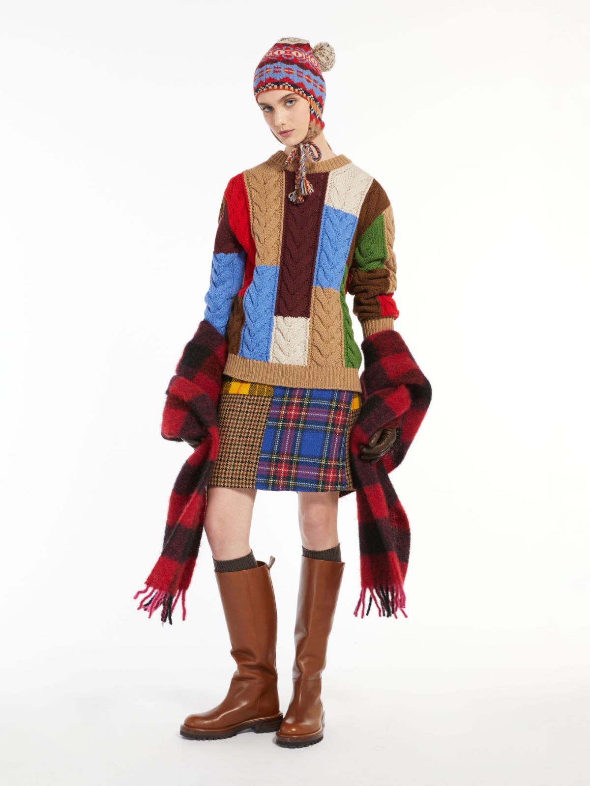 Wool tweed skirt - YELLOW - Max Mara