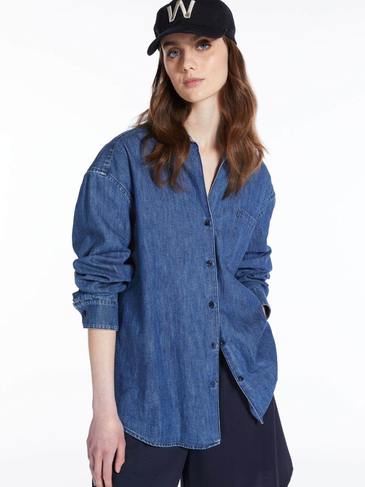Hemdbluse aus Baumwolldenim - BLAU - Max Mara - 4