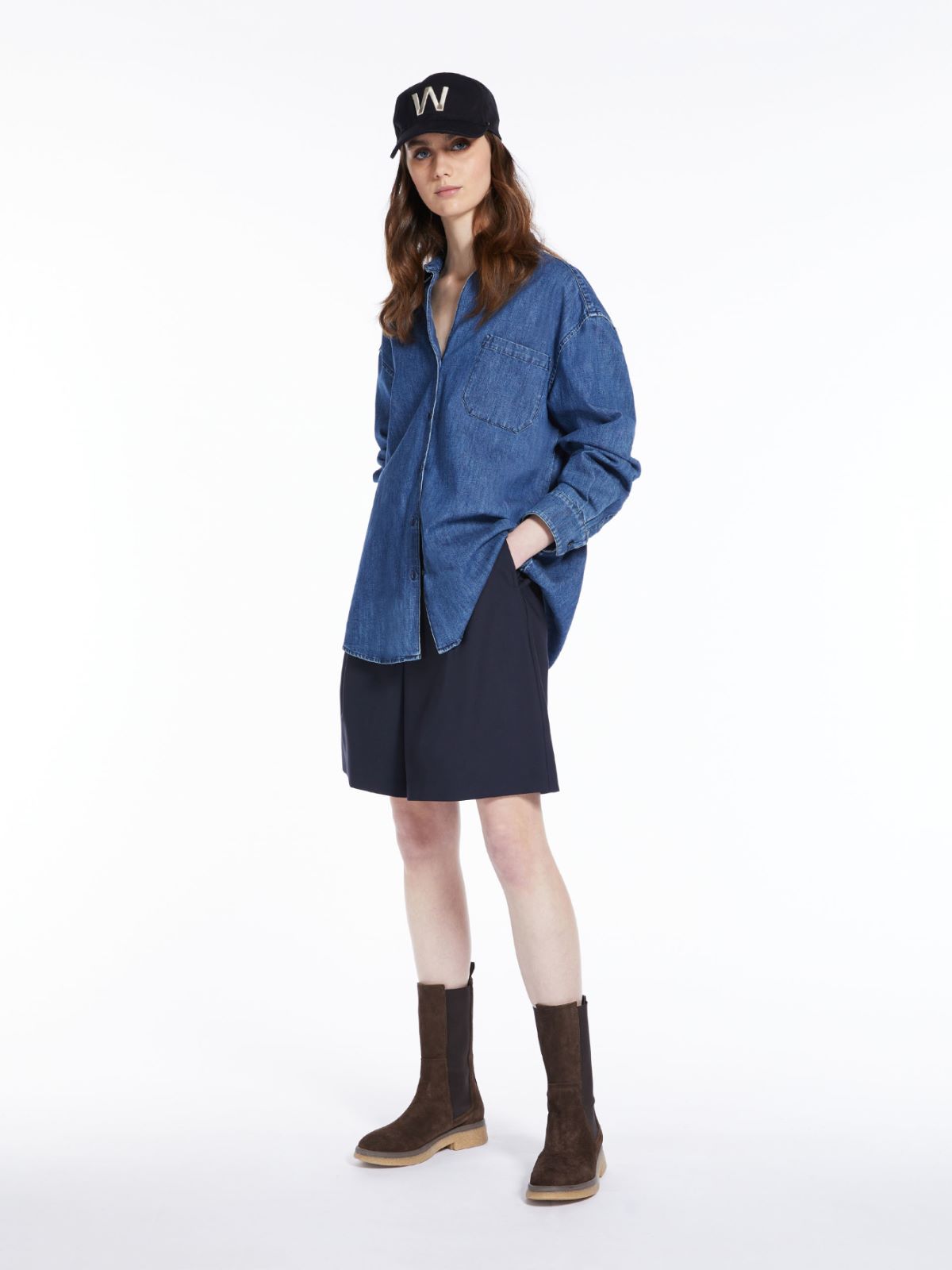 Hemdbluse aus Baumwolldenim - BLAU - Max Mara