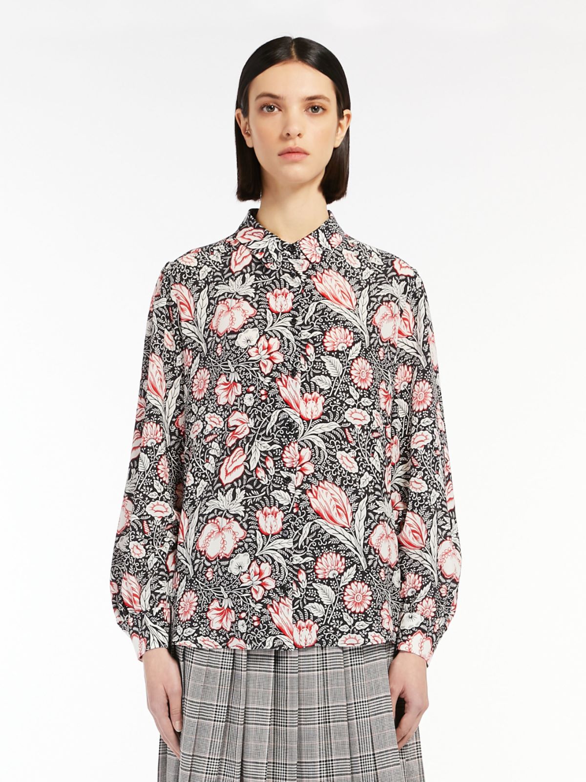 Silk crepe de chine shirt - BLACK - Max Mara - 2