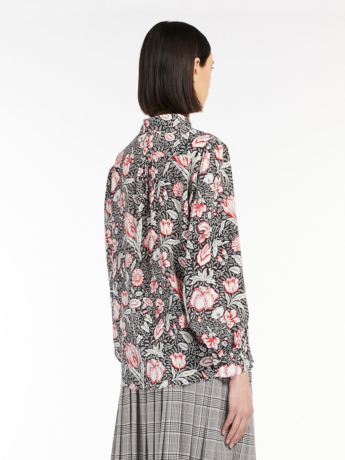 Silk crepe de chine shirt - BLACK - Max Mara - 3