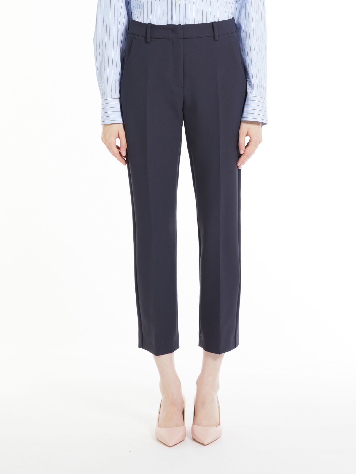 Double viscose-blend cloth trousers - NAVY - Max Mara - 2