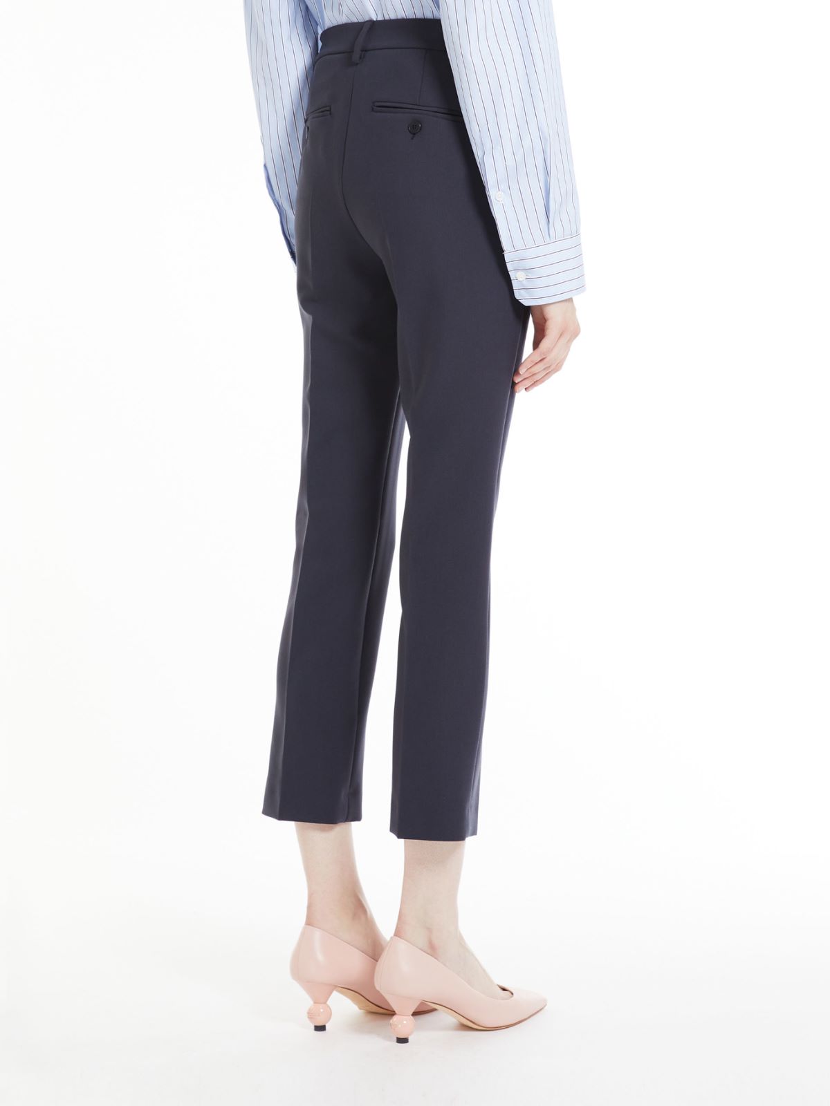Double viscose-blend cloth trousers - NAVY - Max Mara - 3