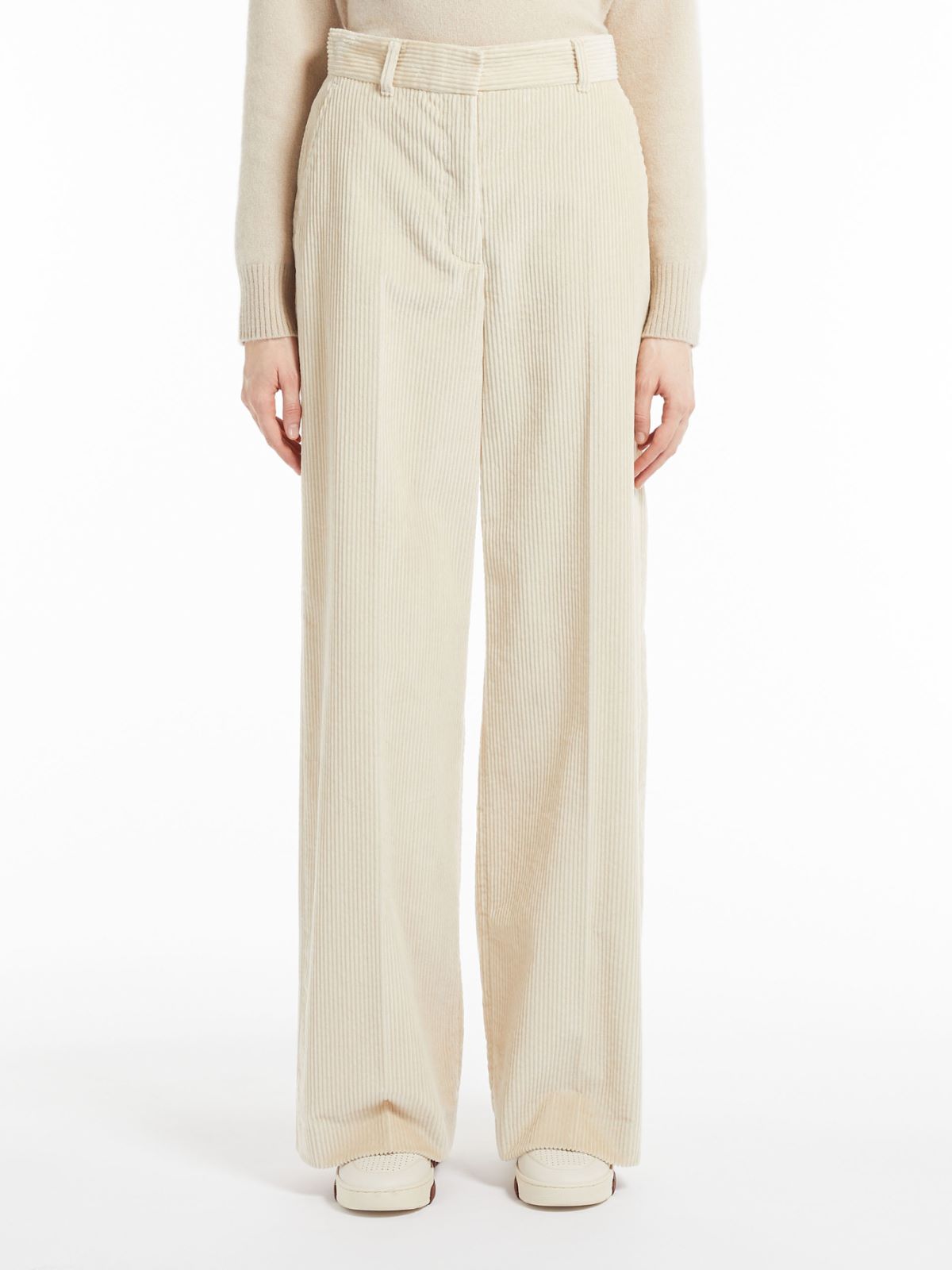 Cotton velvet trousers - BEIGE - Max Mara - 2
