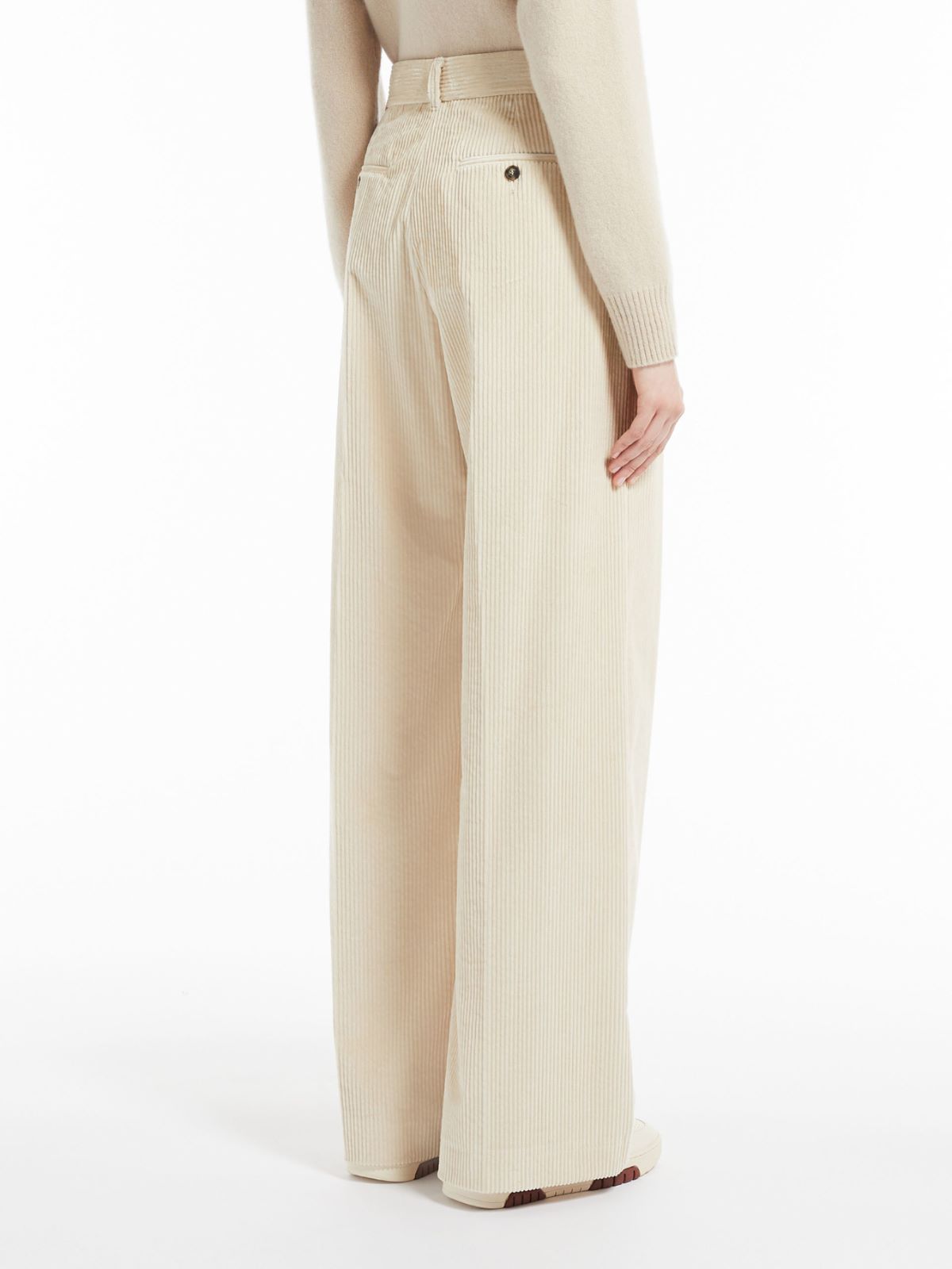 Cotton velvet trousers - BEIGE - Max Mara - 3