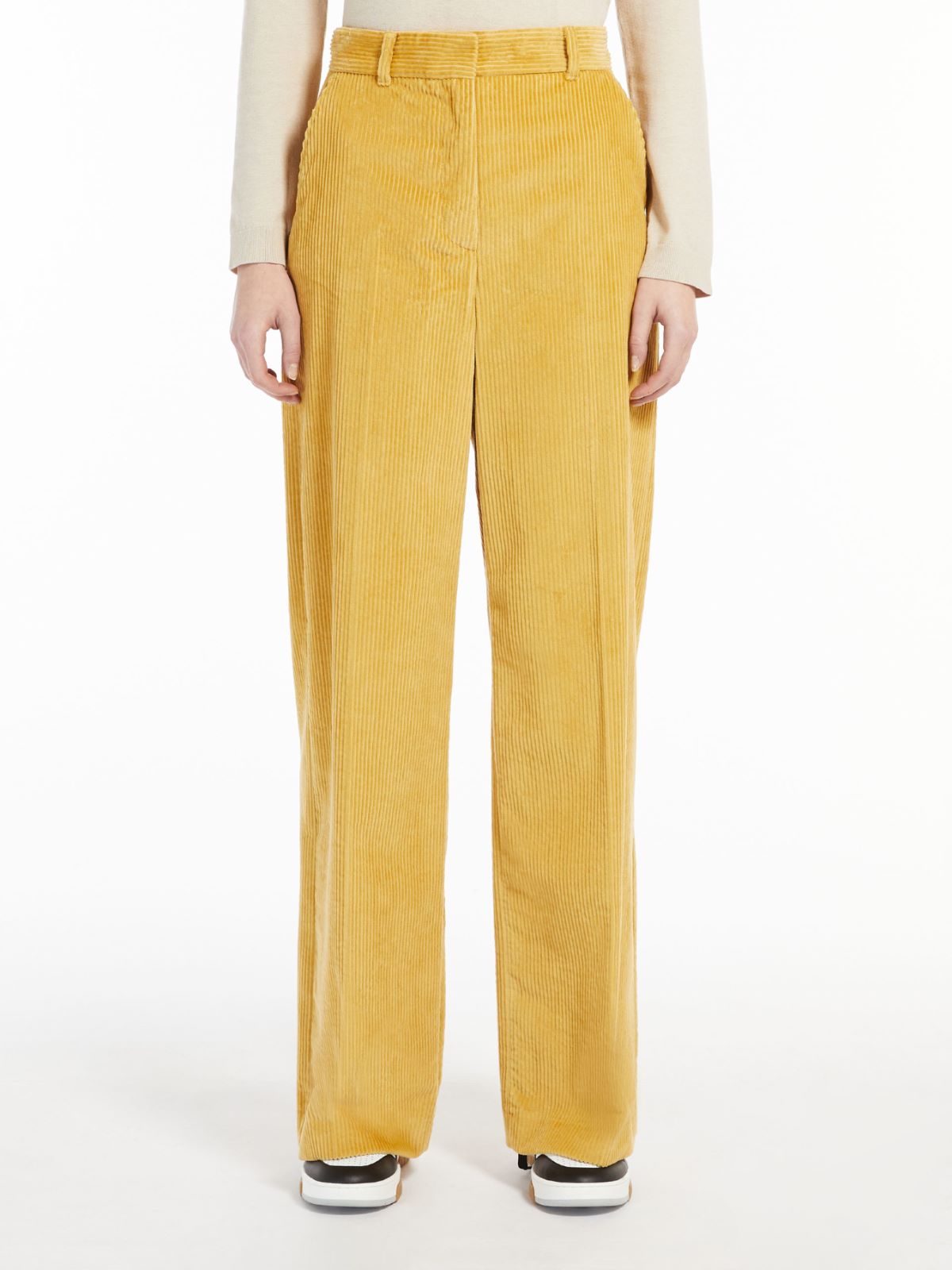 Cotton velvet trousers - GOLD - Max Mara - 2