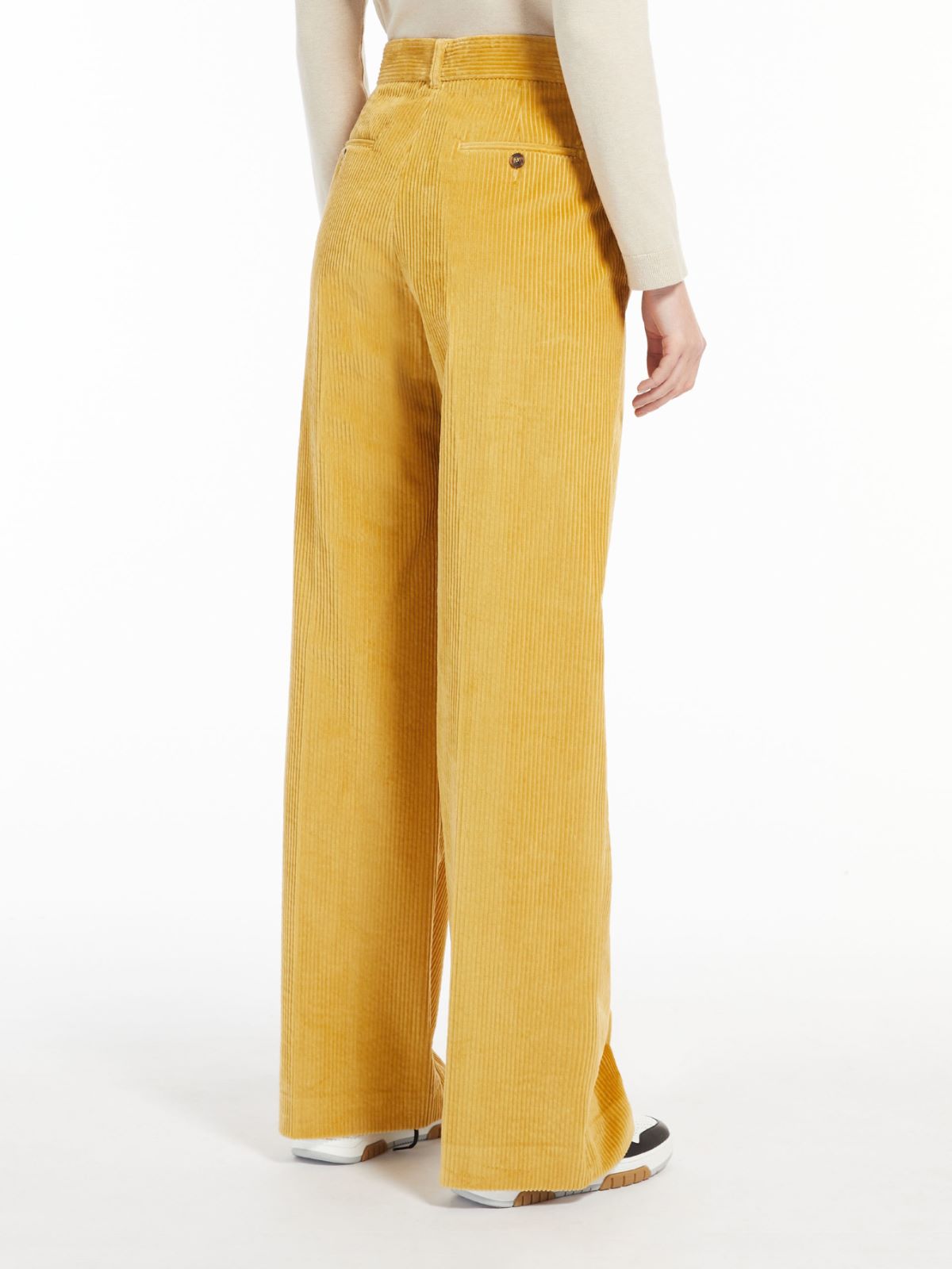 Cotton velvet trousers - GOLD - Max Mara - 3
