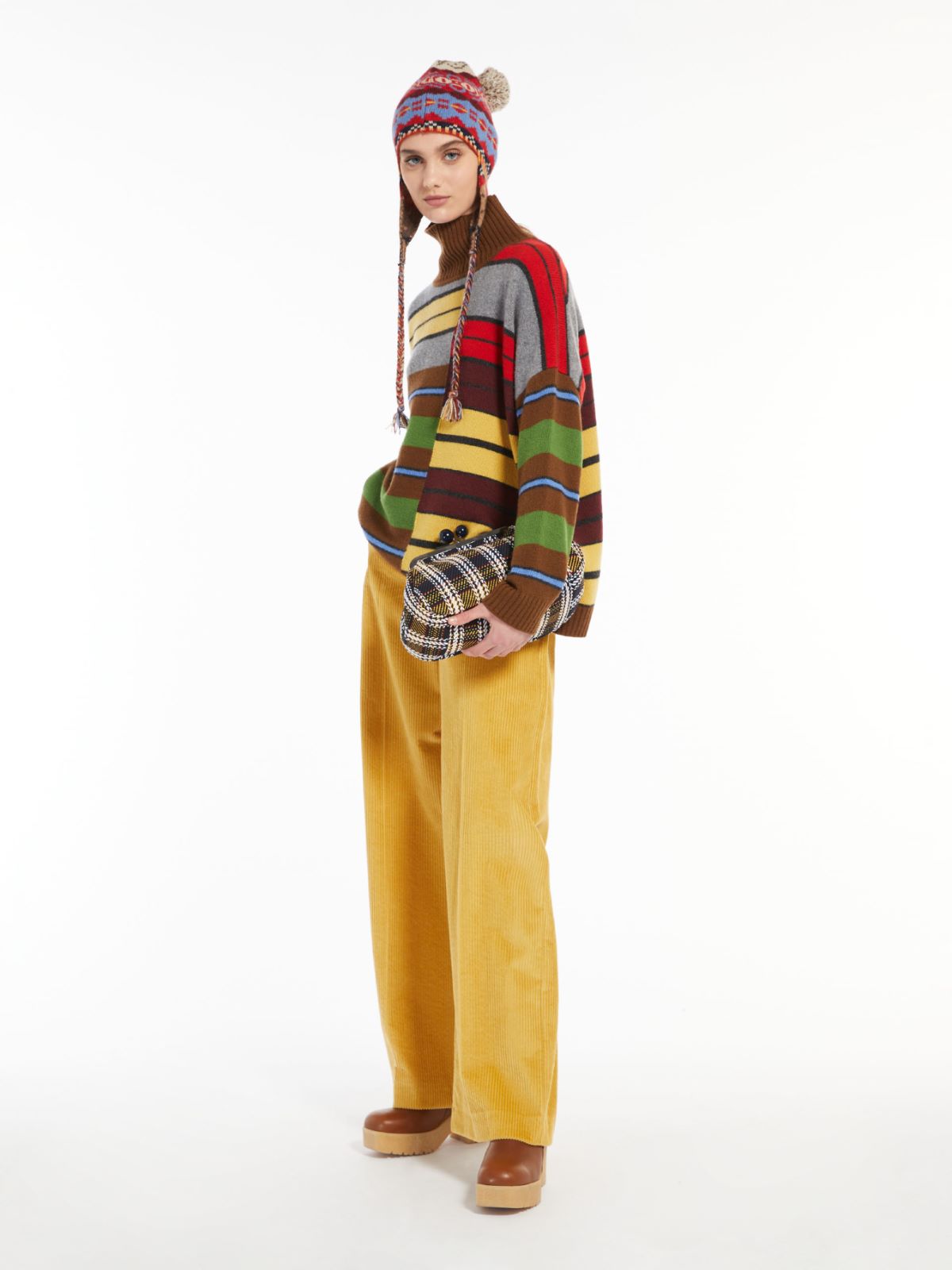 Cotton velvet trousers - GOLD - Max Mara