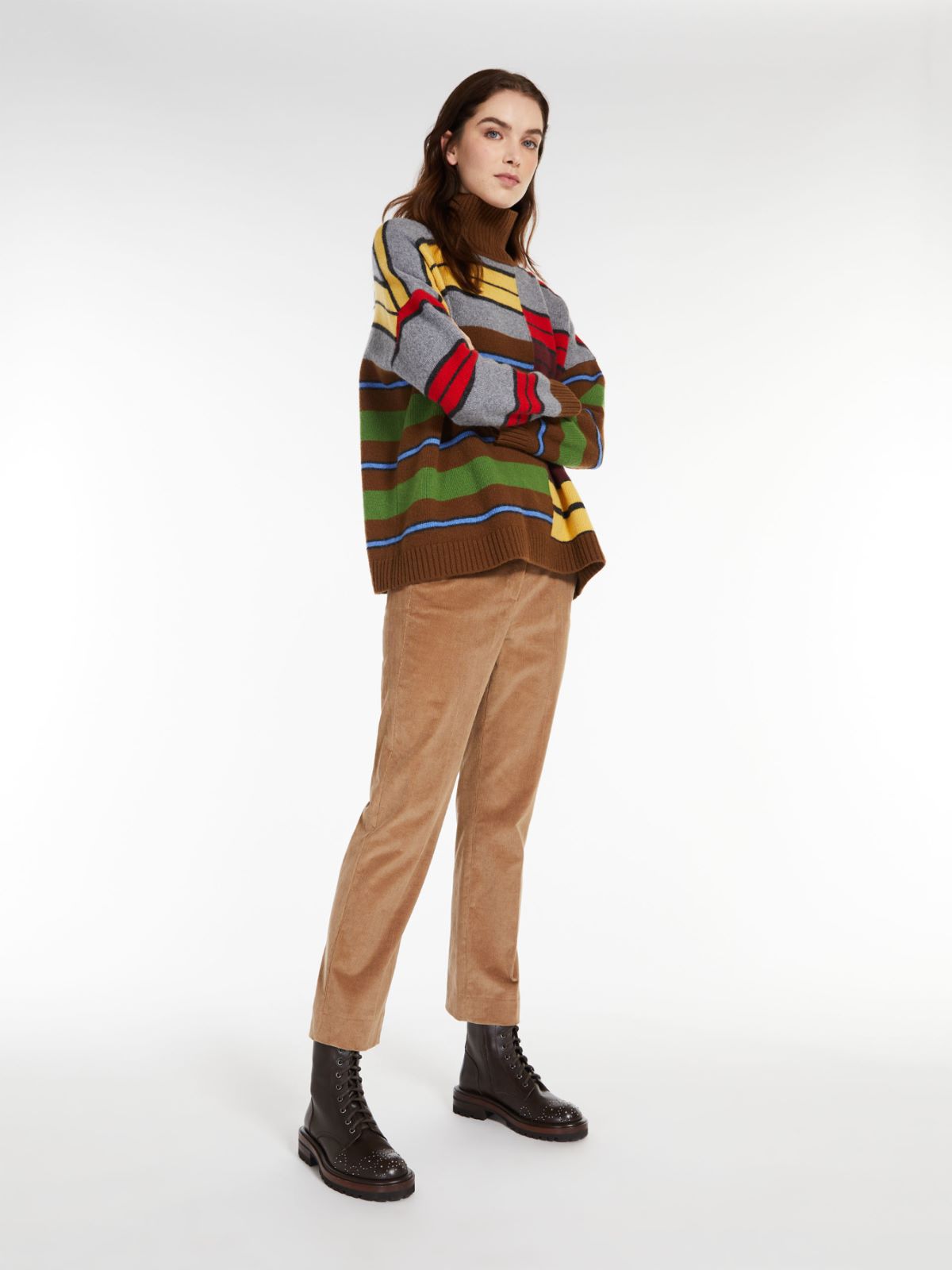 Cotton velvet trousers - CAMEL - Max Mara