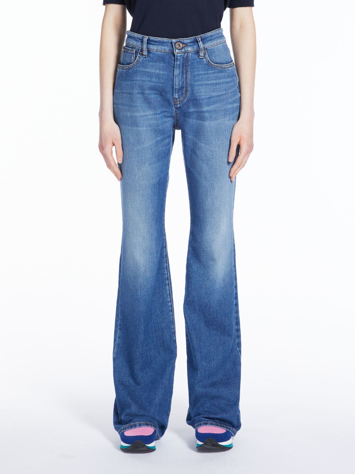 Flared cotton denim jeans - NAVY - Max Mara - 2