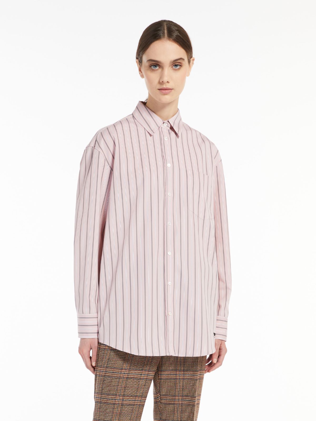Cotton poplin tunic - PINK - Max Mara - 4