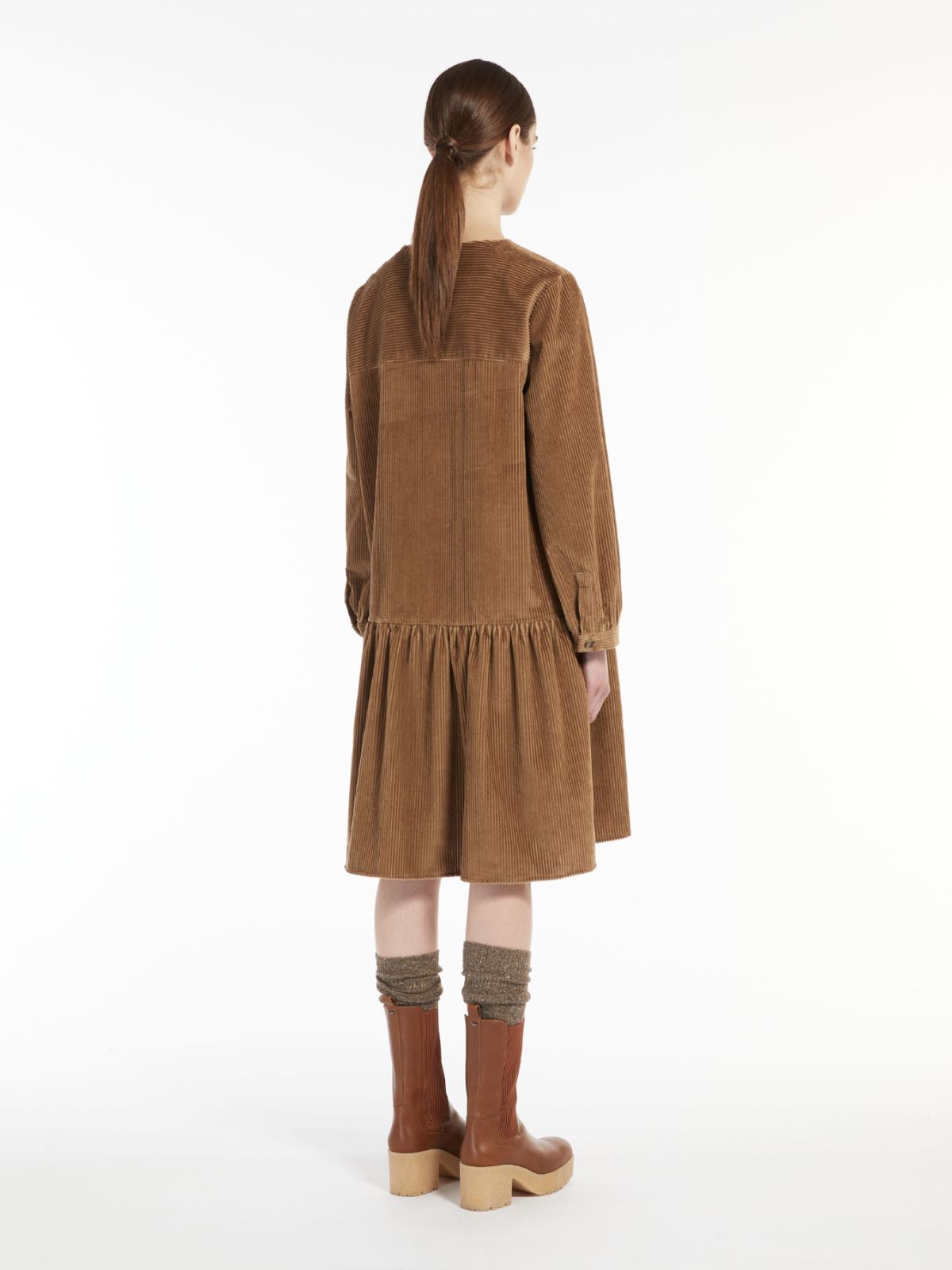 Cotton velvet dress - CAMEL - Max Mara - 3