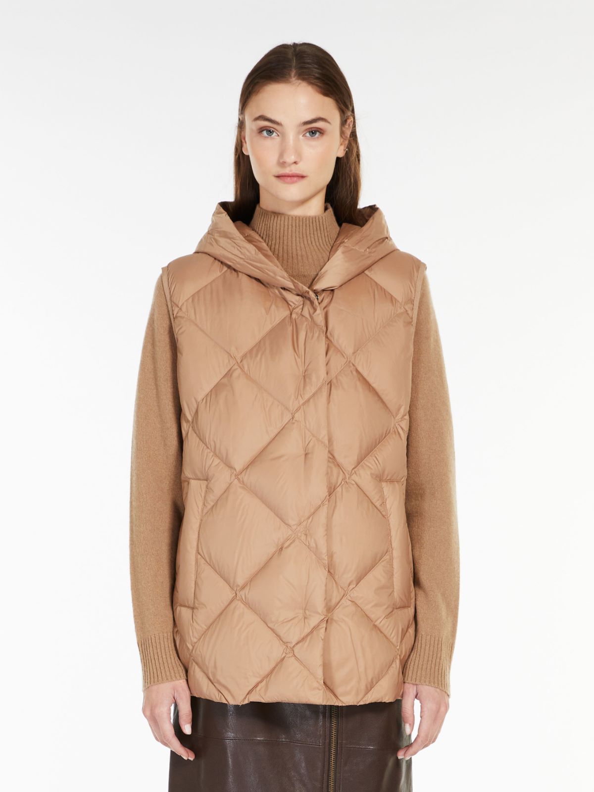 Water-repellent fabric gilet - HAZELNUT BROWN - Max Mara - 2