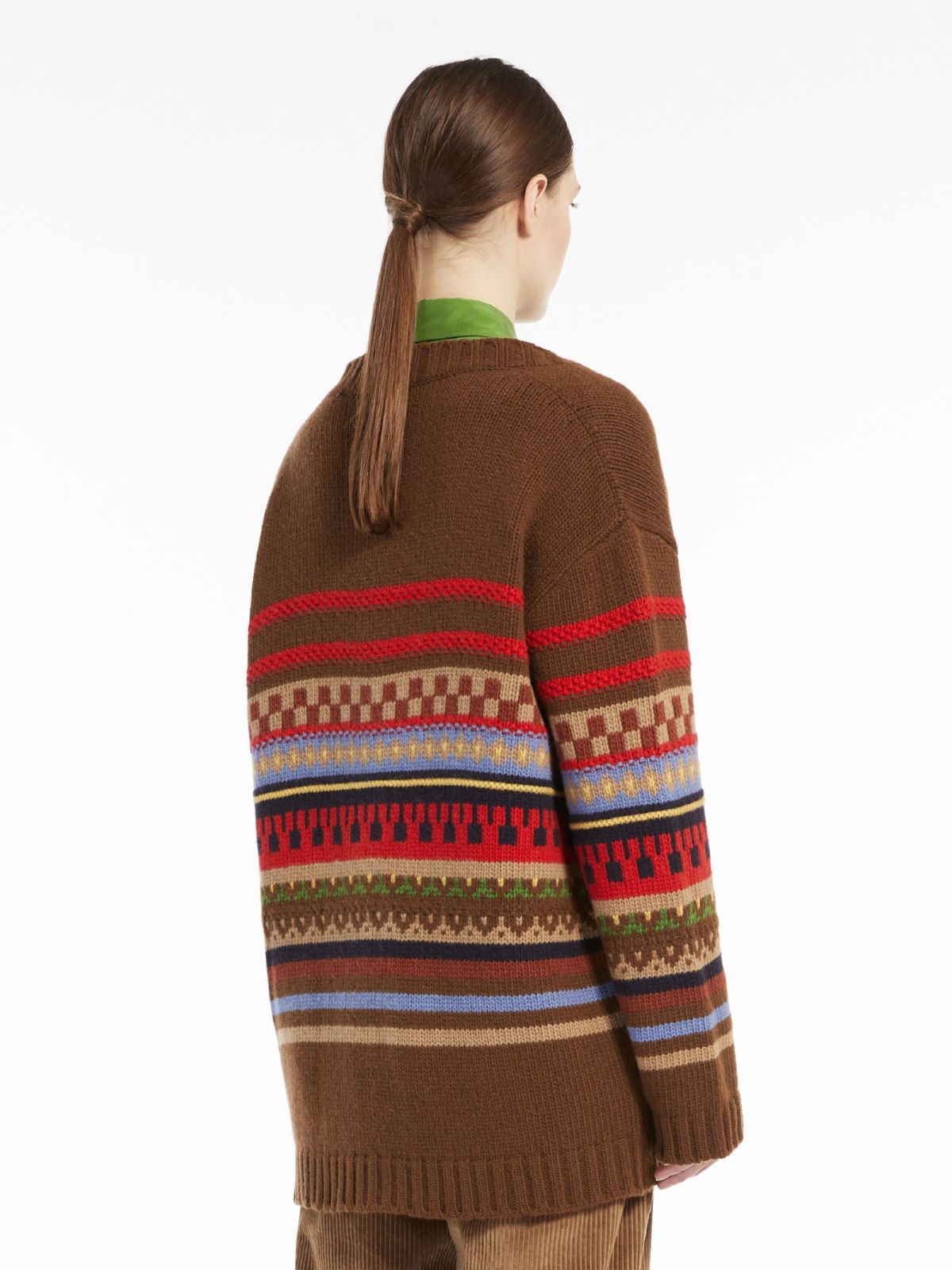 Jacquard wool cardigan - GREEN - Max Mara - 3