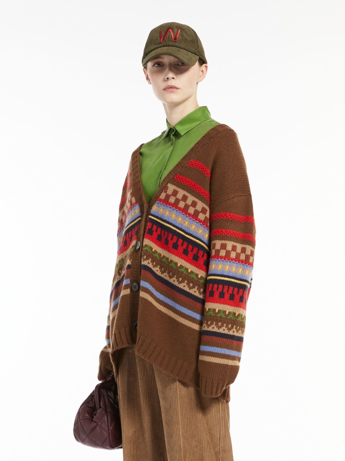 Jacquard wool cardigan - GREEN - Max Mara - 4