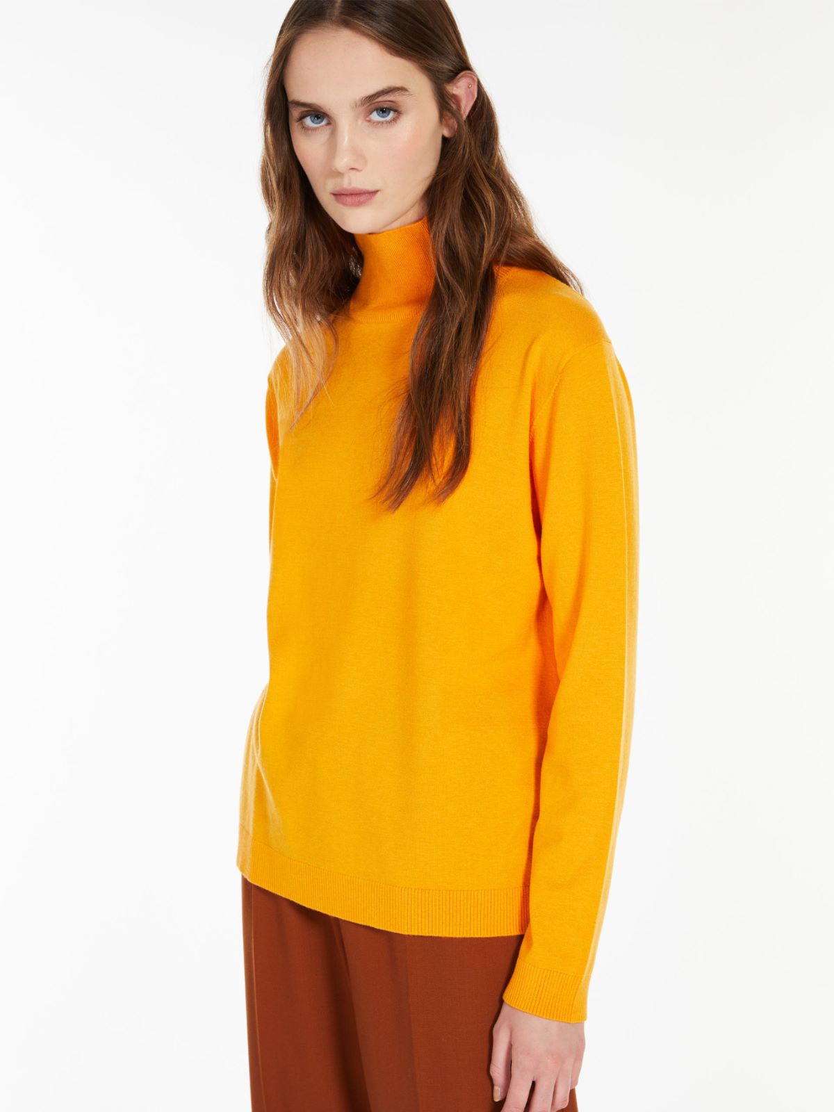 Silk and wool sweater - TANGERINE - Max Mara - 4