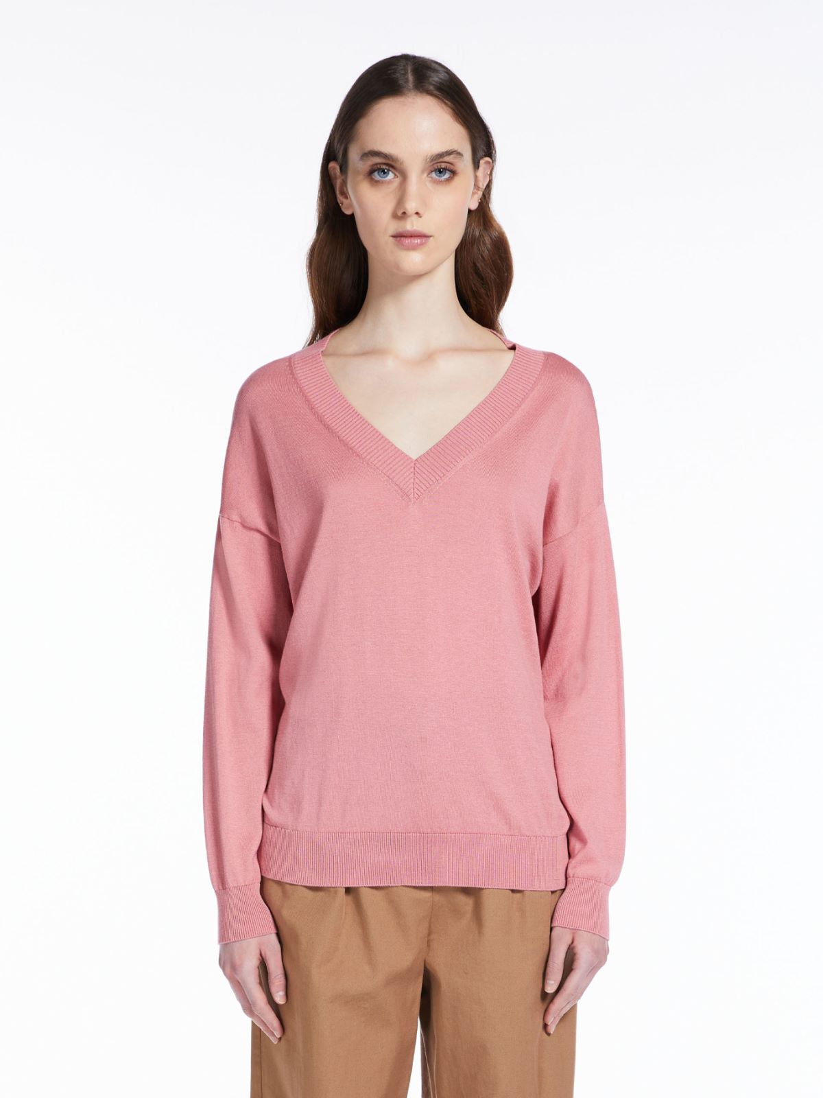 Cotton and silk yarn sweater - ANTIQUE ROSE - Max Mara - 2