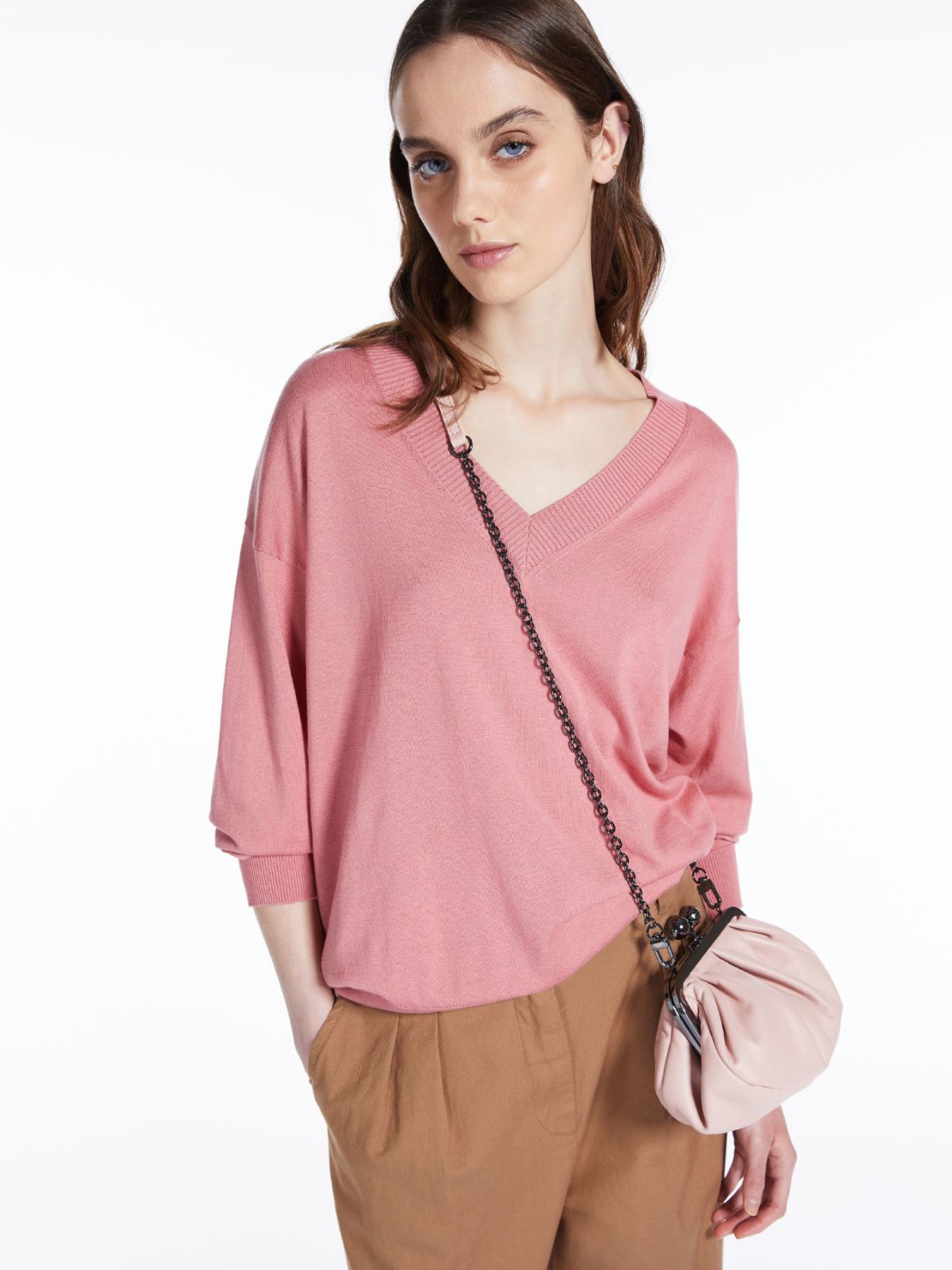 Cotton and silk yarn sweater - ANTIQUE ROSE - Max Mara - 4