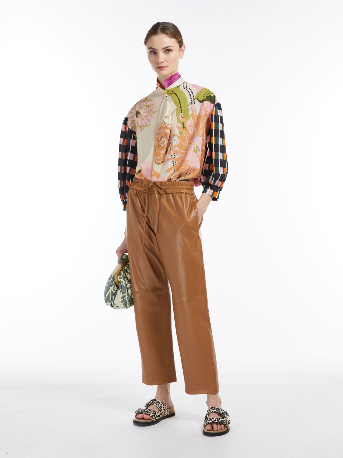 Nappa leather trousers - CARAMEL - Max Mara