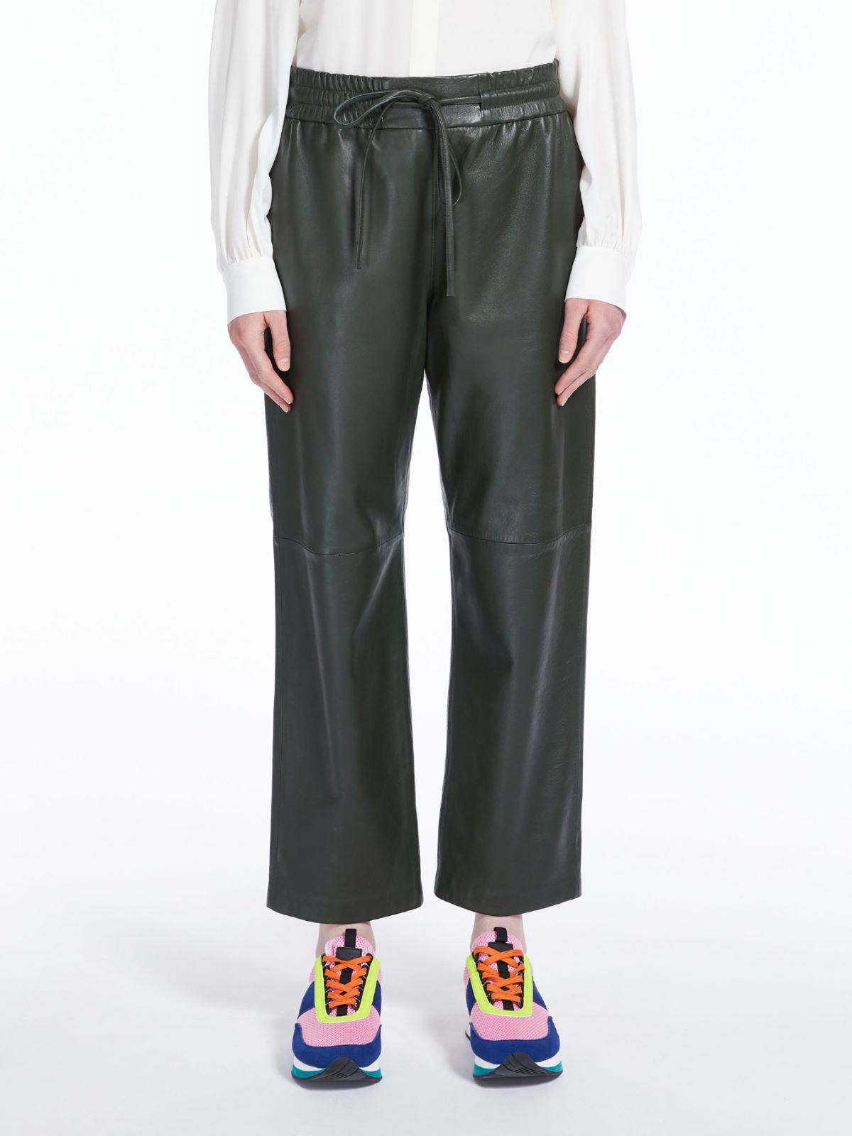 Hose aus Nappaleder - KHAKI - Max Mara - 2