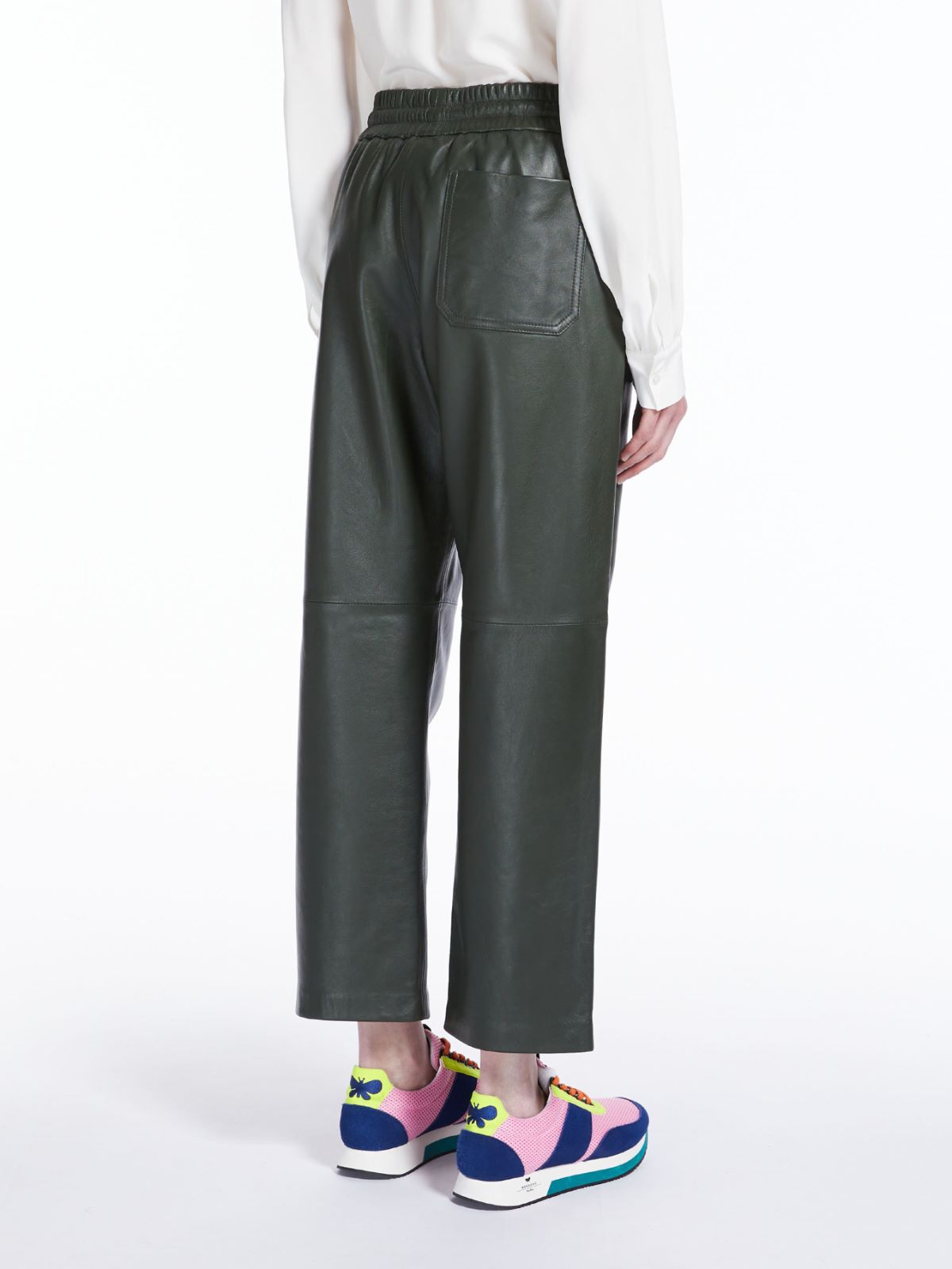 Hose aus Nappaleder - KHAKI - Max Mara - 3