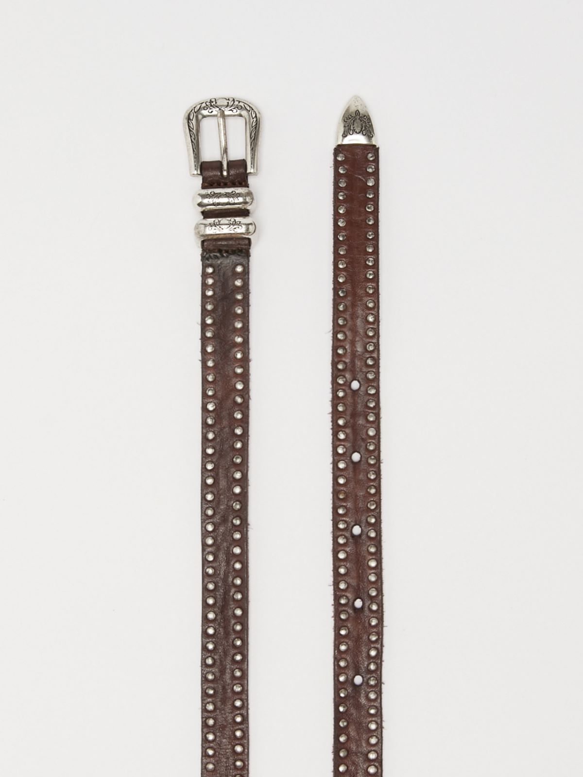 Buckle and tip-adorned belt - DARK BOWN - Max Mara - 2