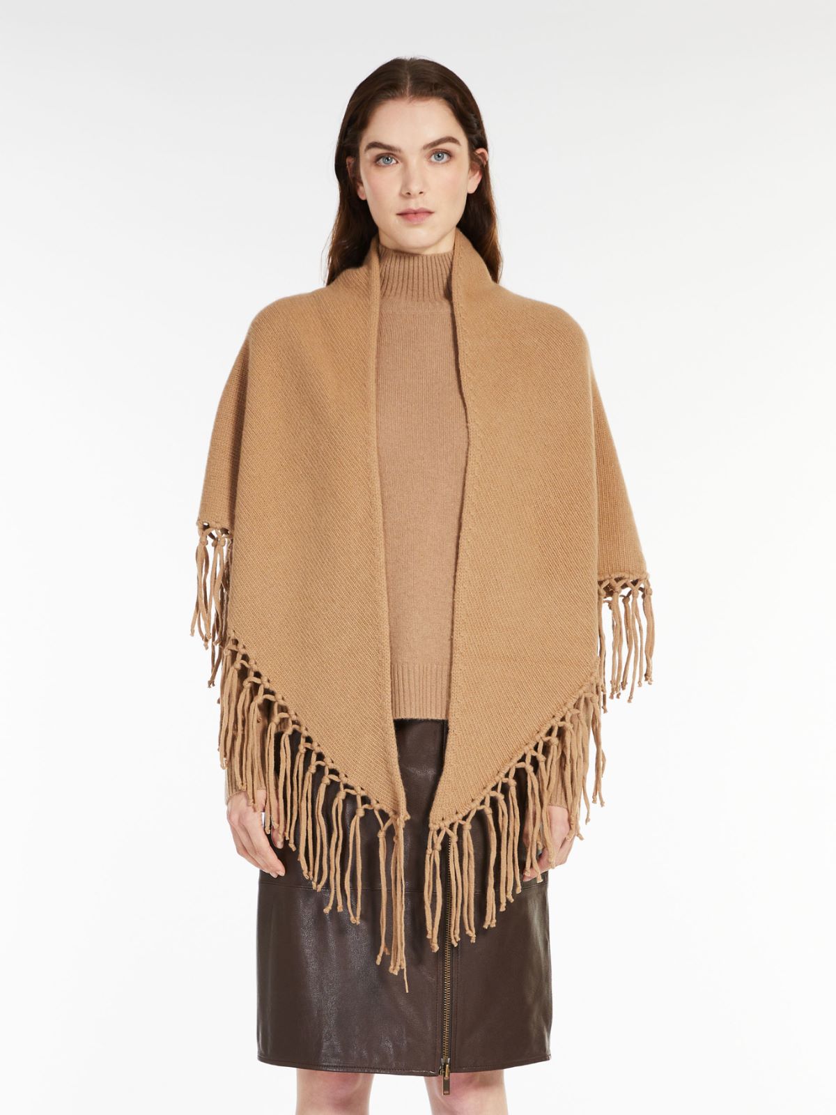 Wool triangle scarf - CAMEL - Max Mara - 2