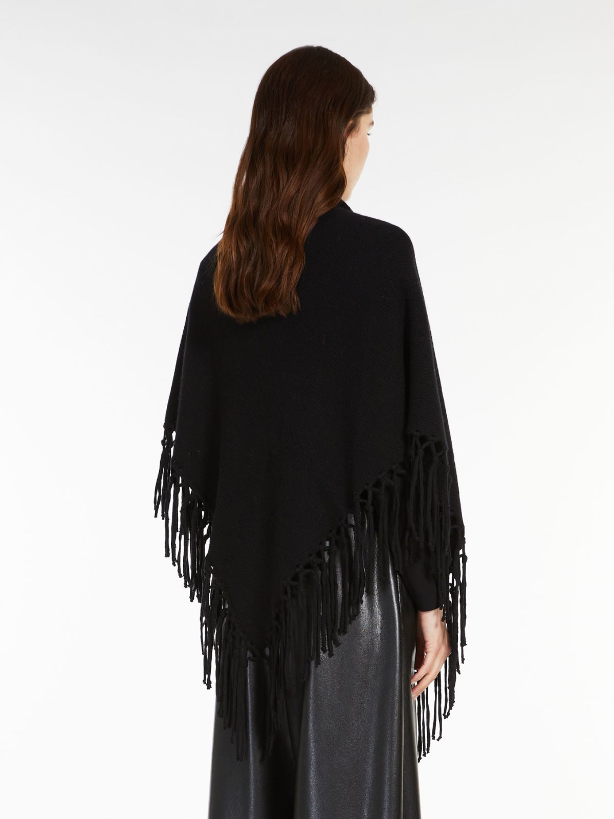 Wool triangle scarf - BLACK - Max Mara - 3
