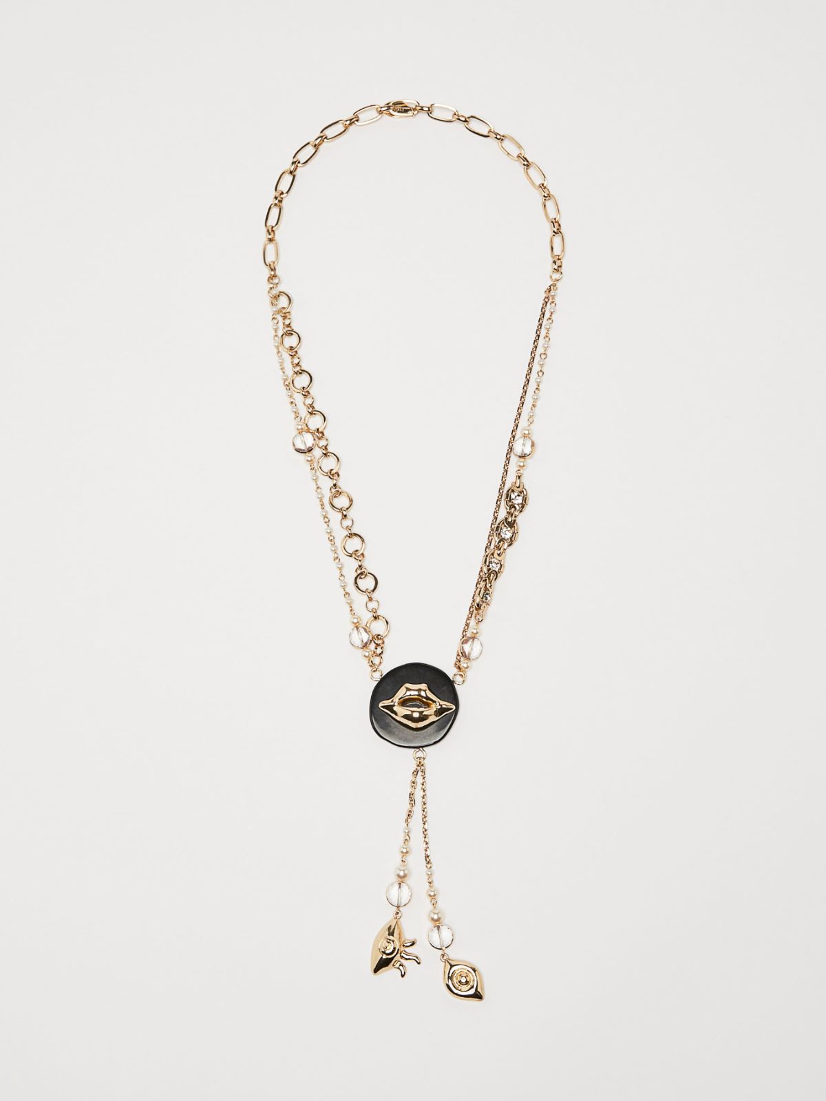 Pendant-adorned metal necklace - GOLD - Max Mara