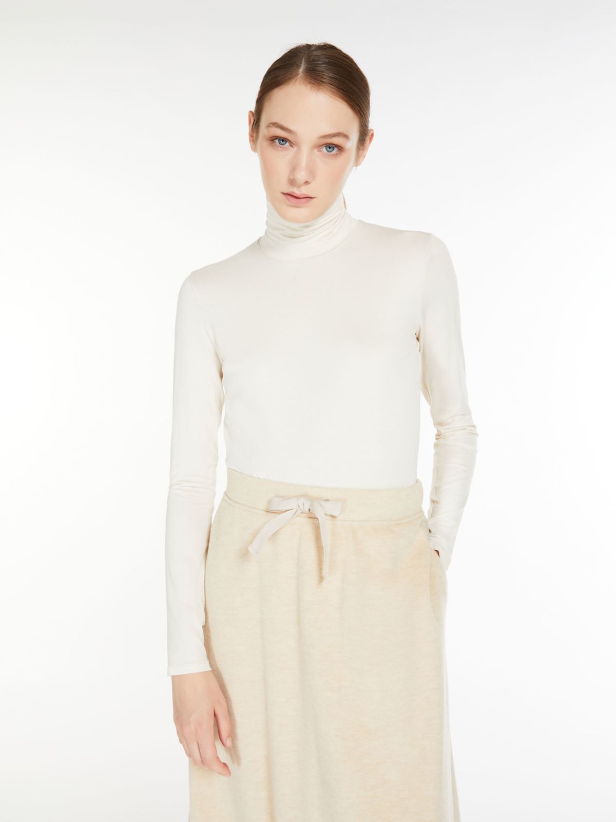 Viscose jersey top - MILK - Max Mara - 4