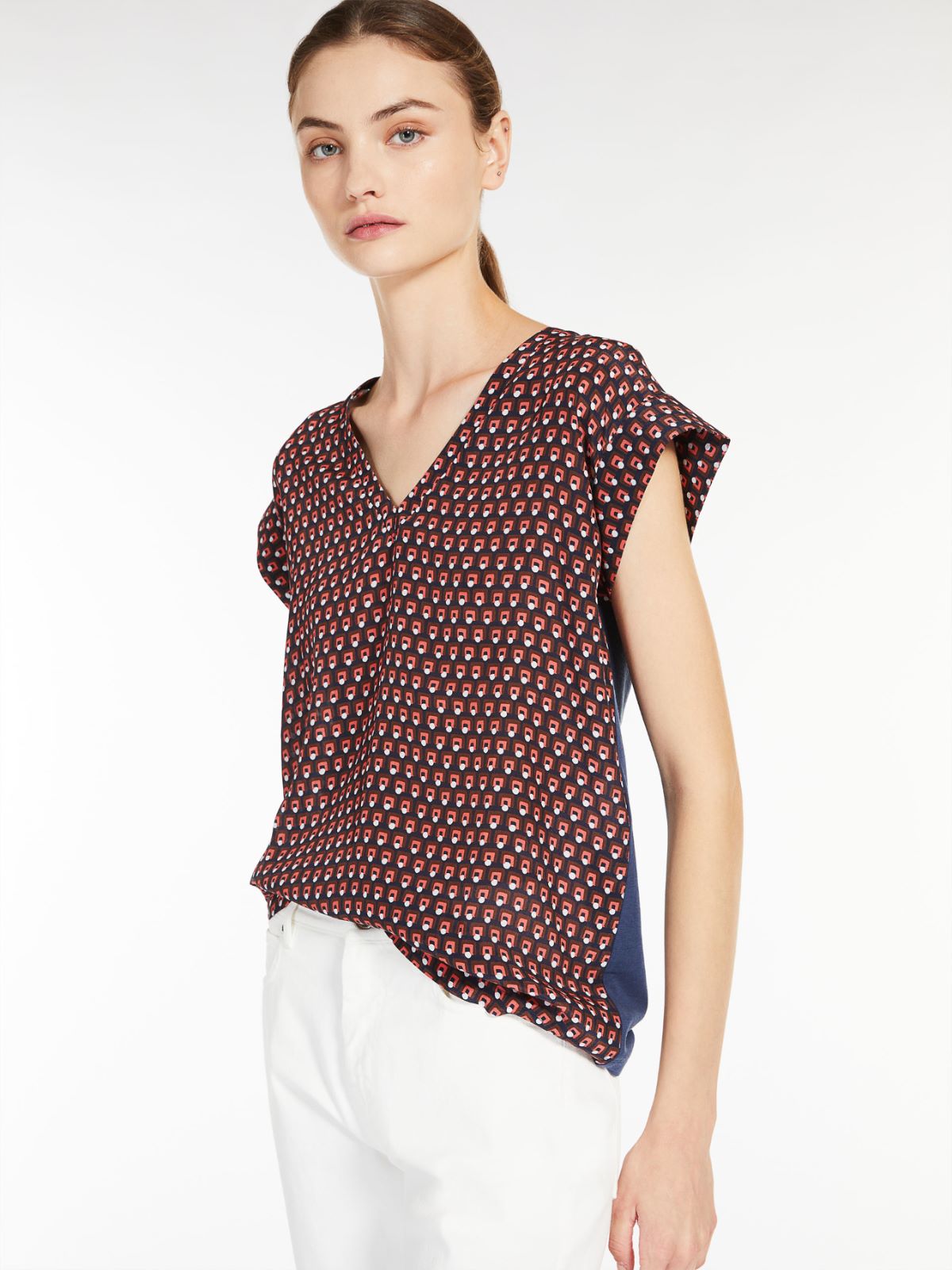 Crepe de chine top - ULTRAMARINE - Max Mara - 4